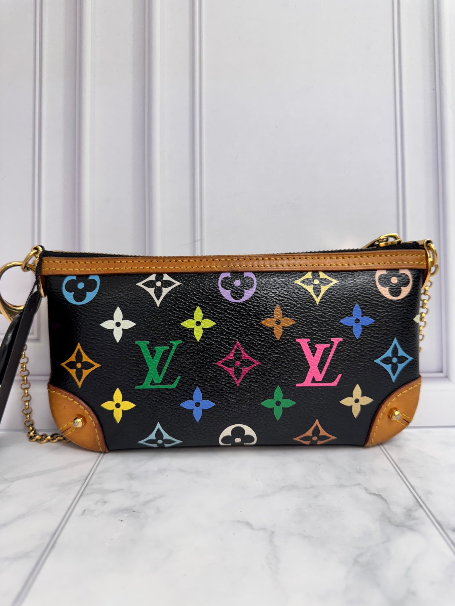Louis Vuitton Black Monogram Multicolor Pochette Milla MM