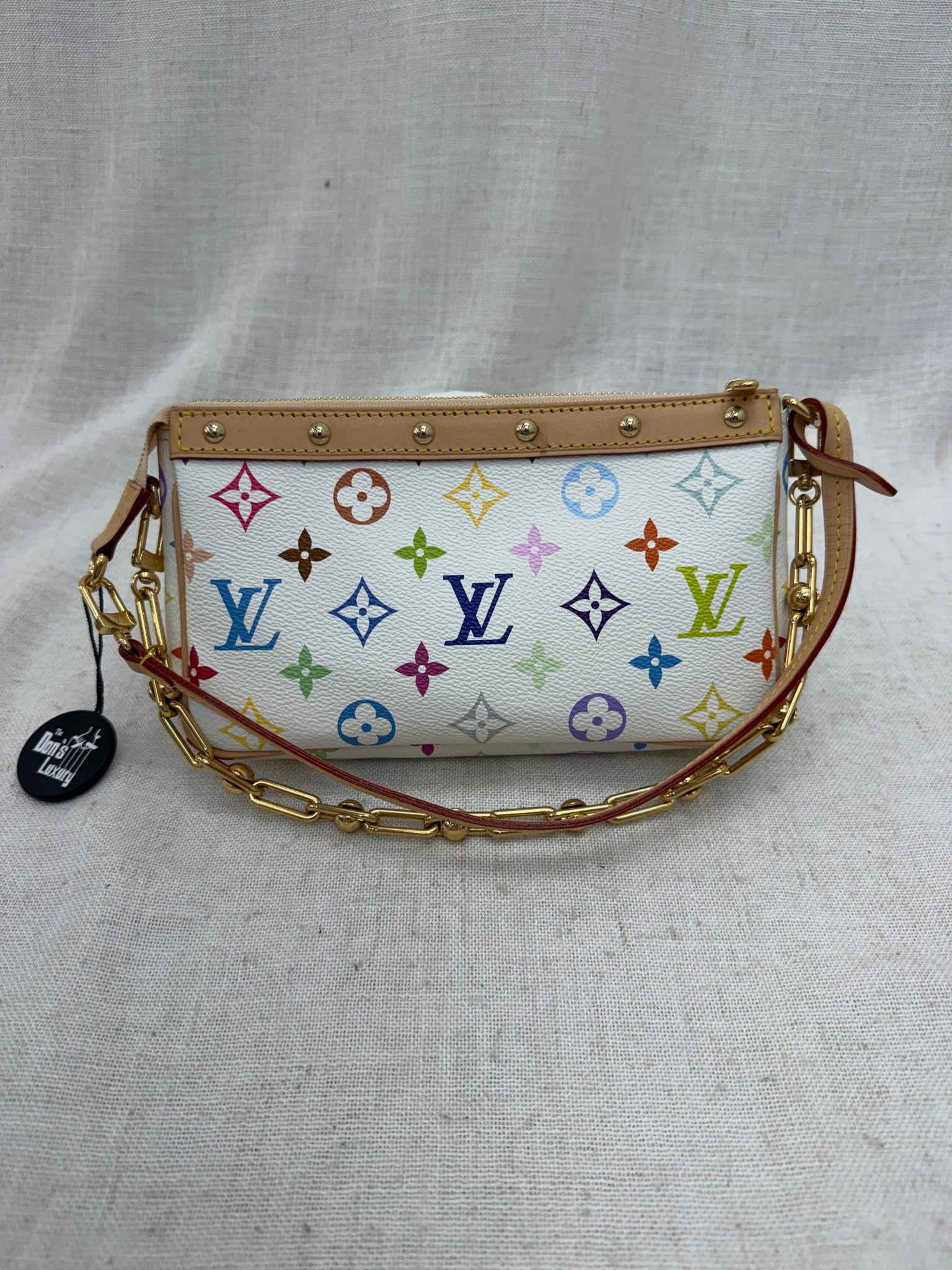 BRAND NEW- Louis Vuitton White Multicolor Monogram 2025 Accessories Pochette