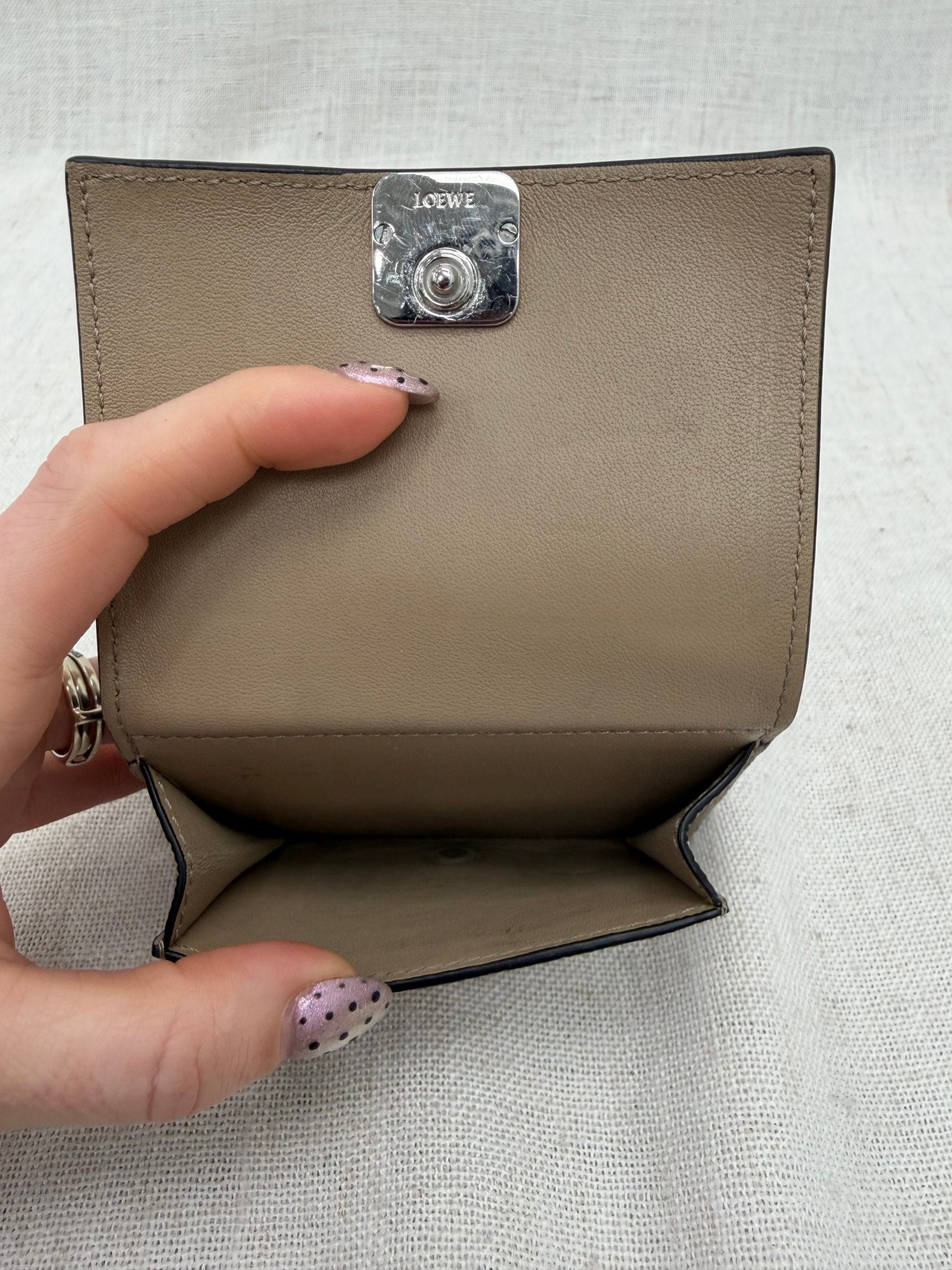 Loewe Tan Leather Compact Wallet