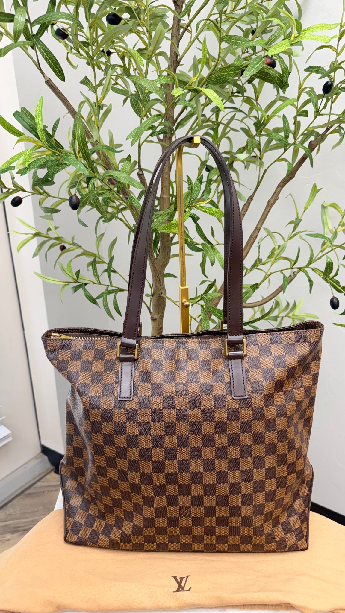 Louis Vuitton Damier Ebene Cabas Mezzo Tote Bag