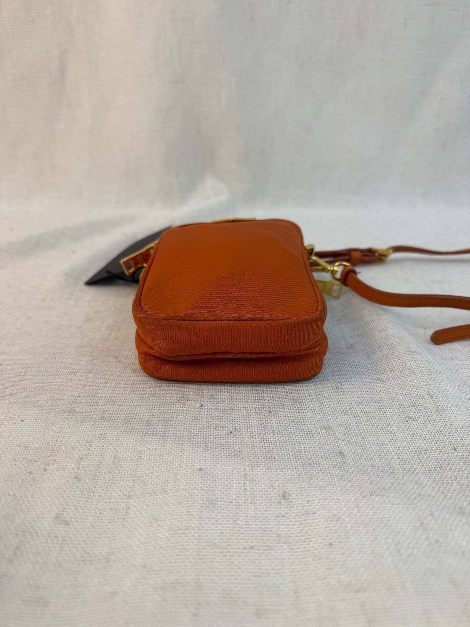 Prada Orange Nylon Tessuto Mini Crossbody Bag