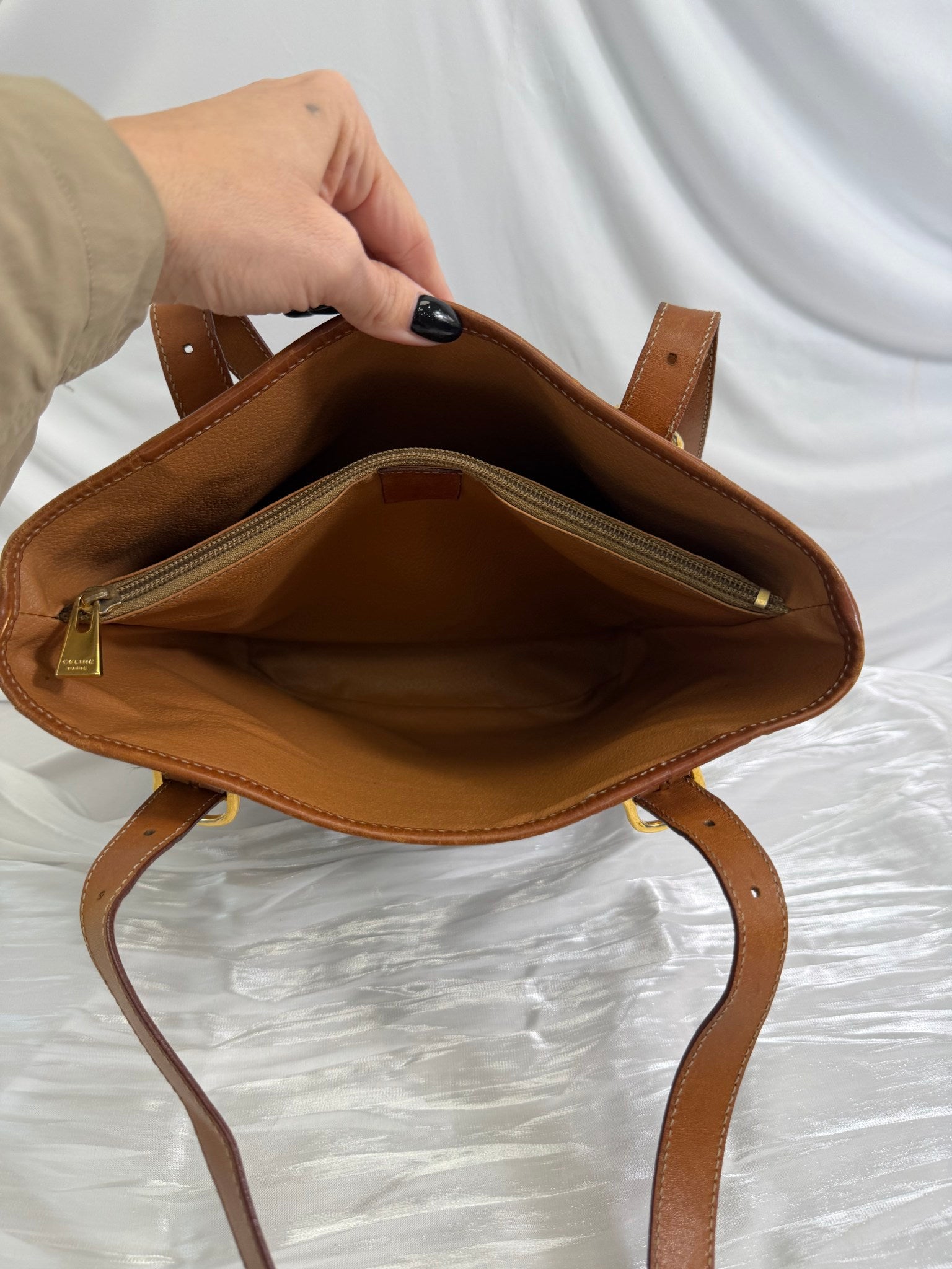 Celine Brown Macadam Bucket Bag