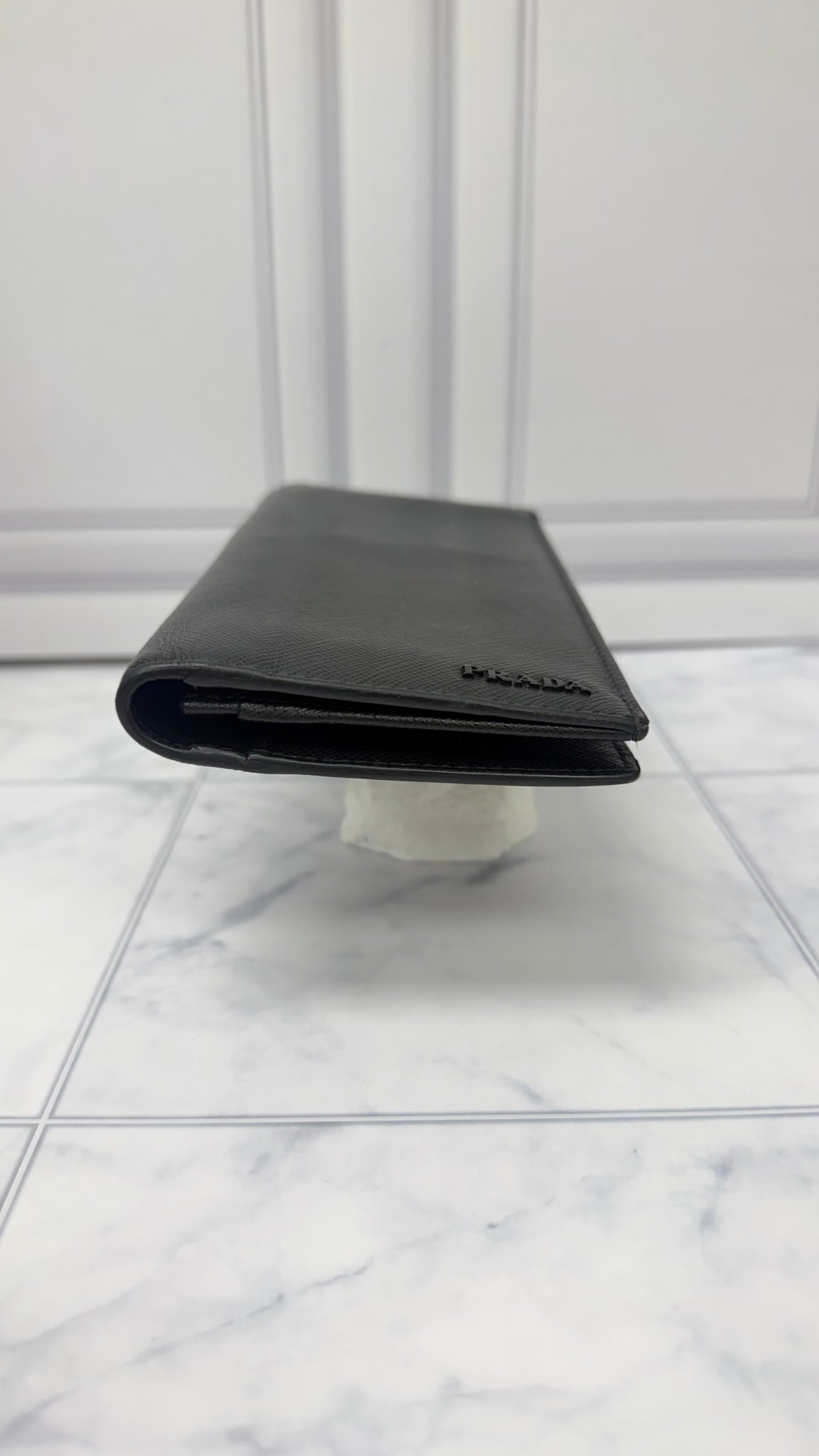 Prada Black Saffiano Leather Long Wallet