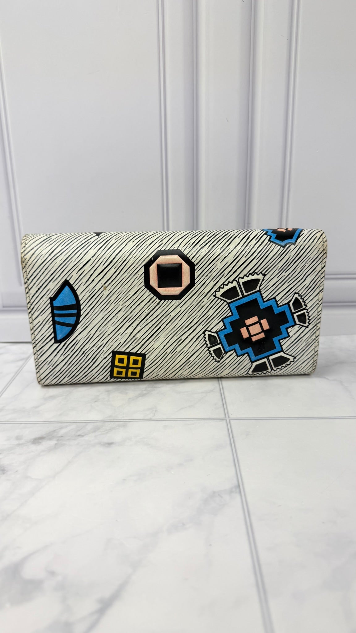 Louis Vuitton Black And White Multicolor Epi Leather Azteque Twist Wallet