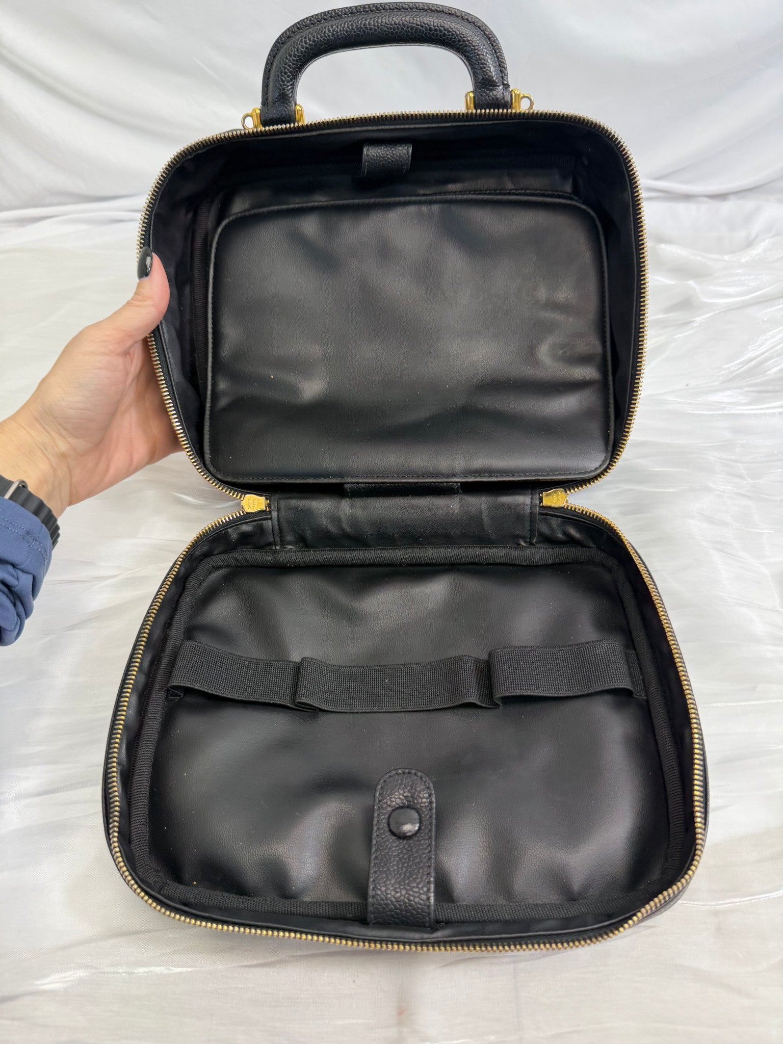 Chanel Black Caviar Large Vanity Case