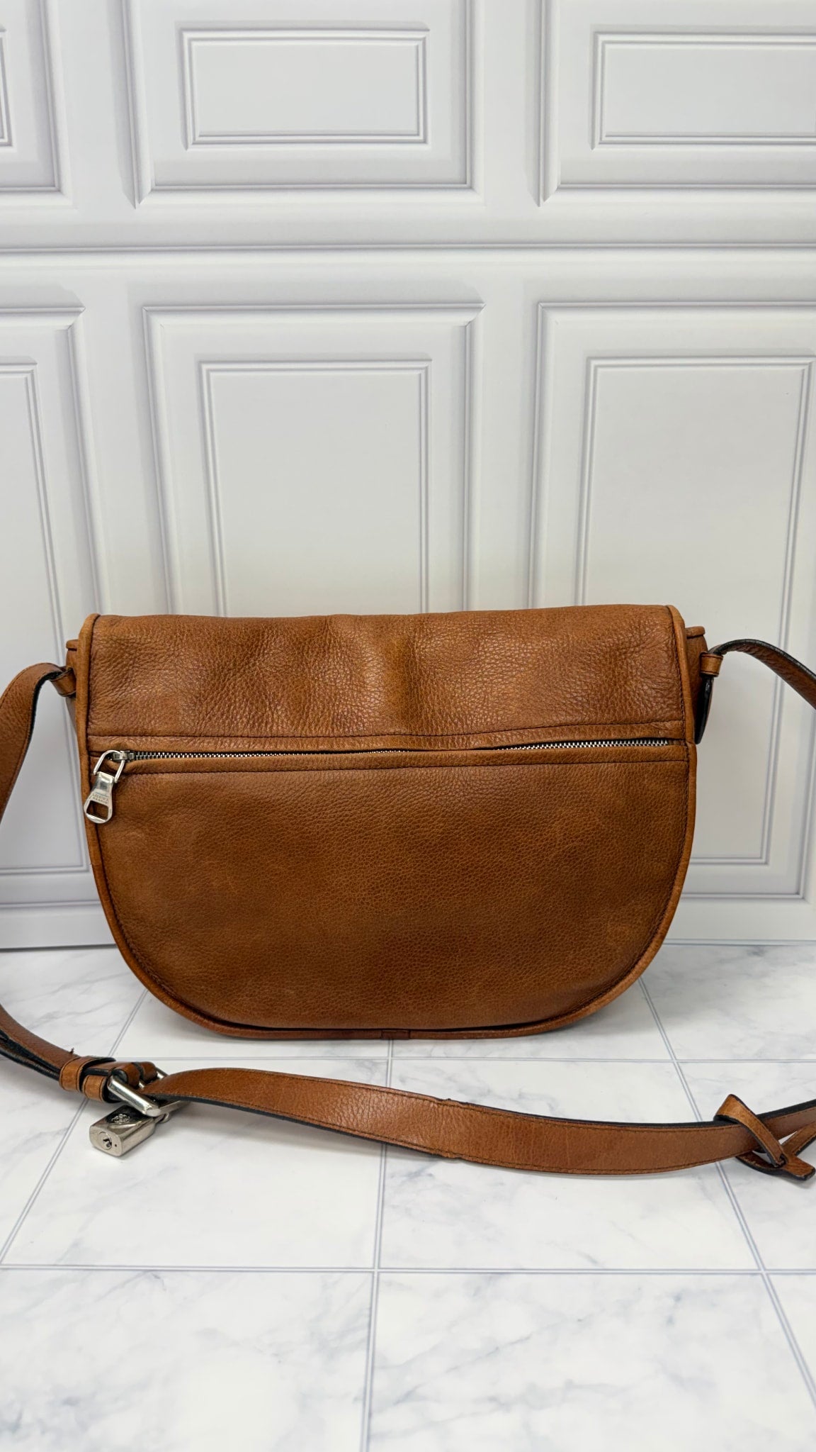 Loewe Brown Grained Leather Shoulder Bag