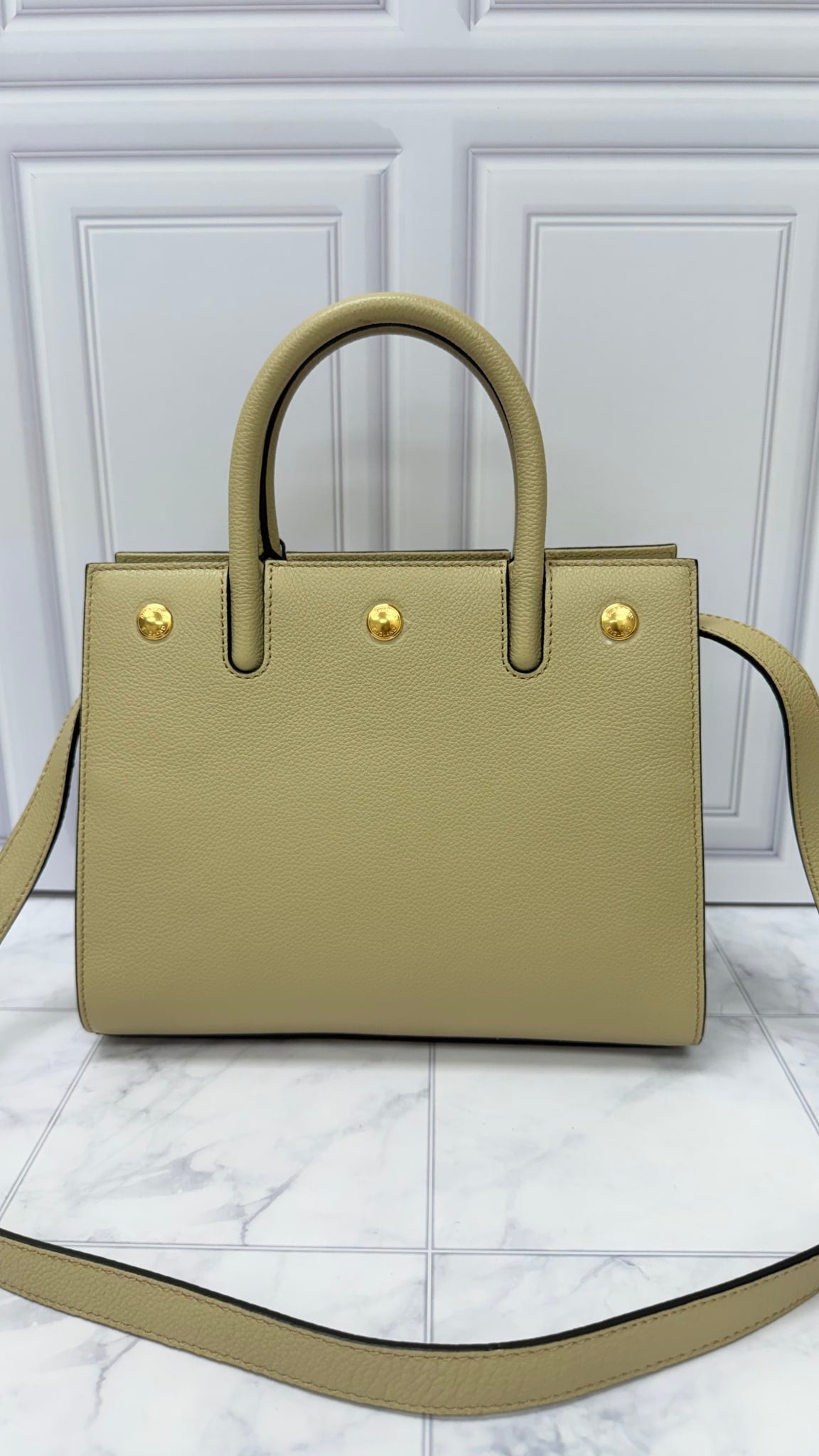 BRAND NEW - Burberry Beige Grained Leather 2Way Handbag
