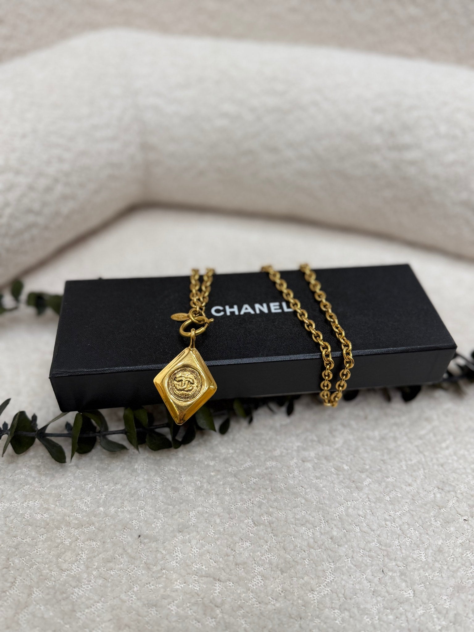 Chanel Gold CC Logo Necklace