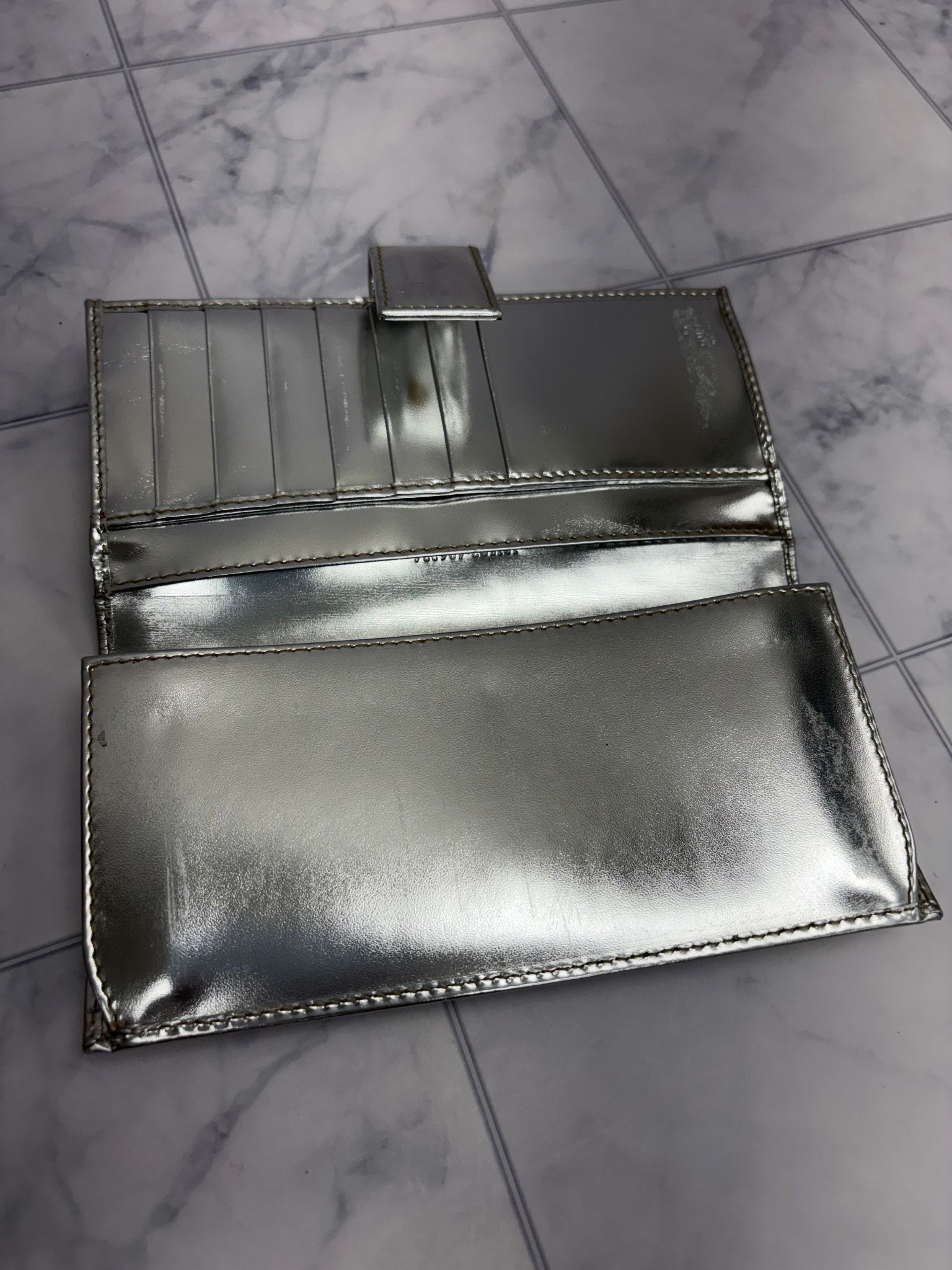 Gucci Silver GG Canvas Long Wallet
