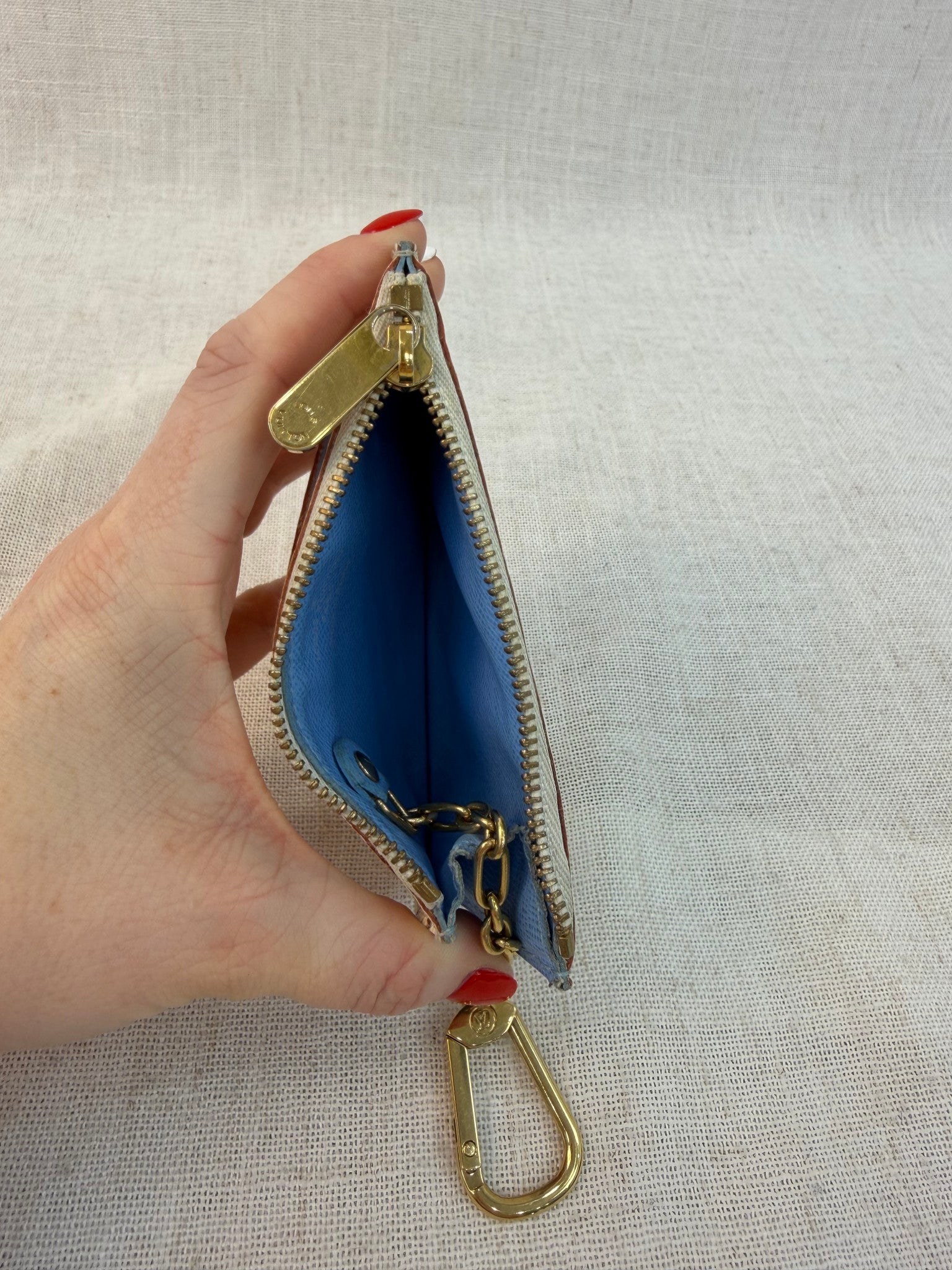 Louis Vuitton White Multicolor Pochette Cles Coin Pouch