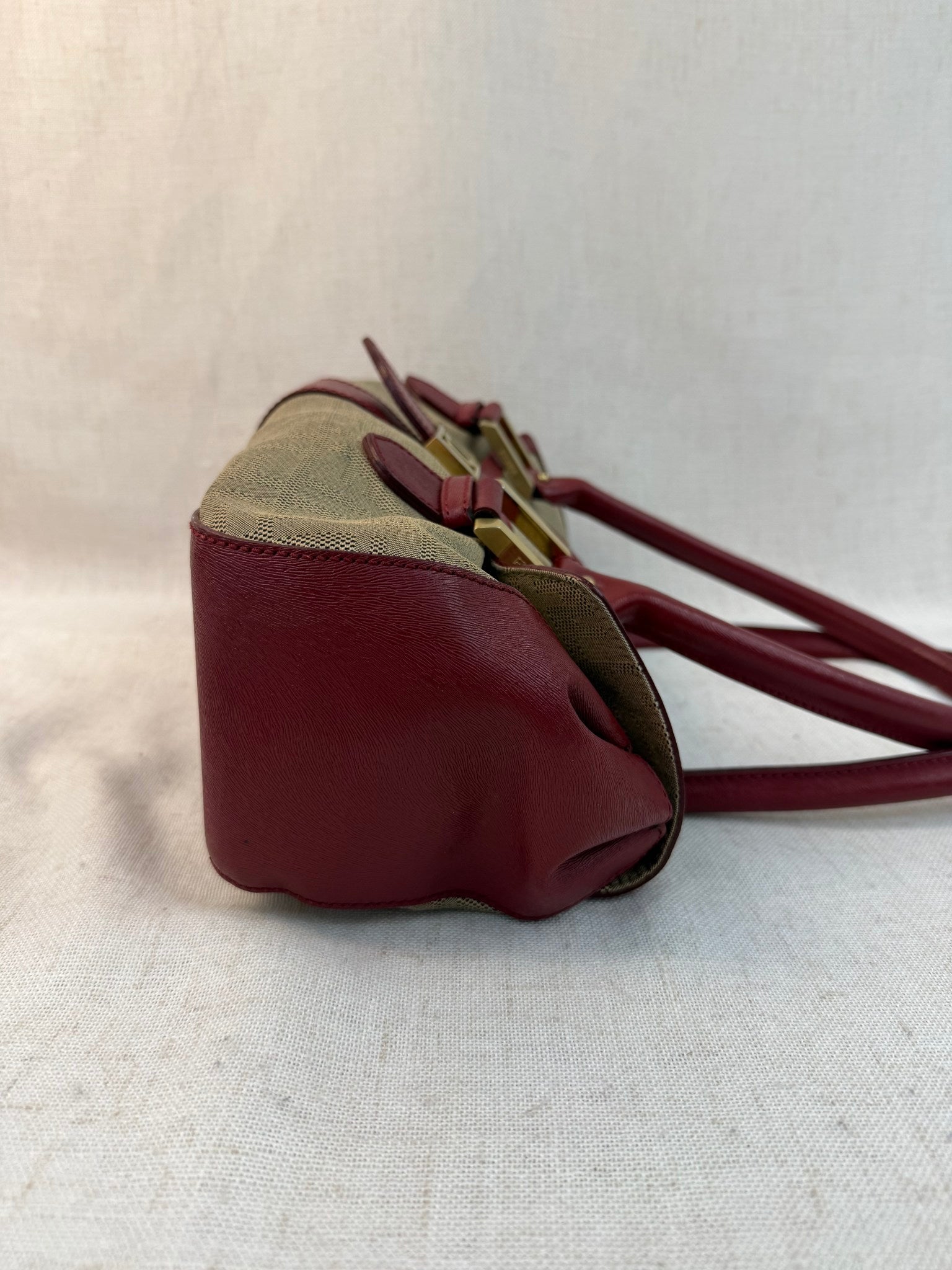 Fendi Tan Canvas Vintage Zucca FF Shoulder Bag