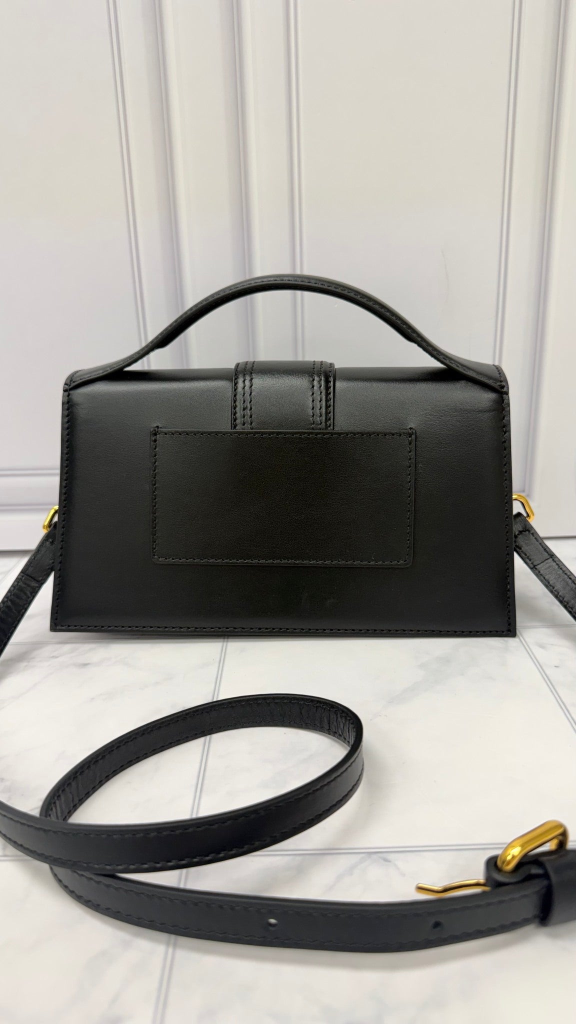BRAND NEW - Jacquemus Black Leather Le Grand Bambino Handbag 2Way Handbag