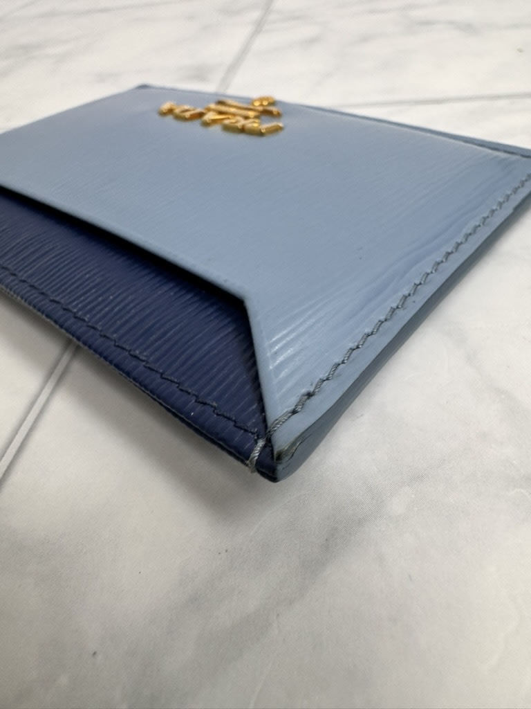 Prada Blue Leather Card Case