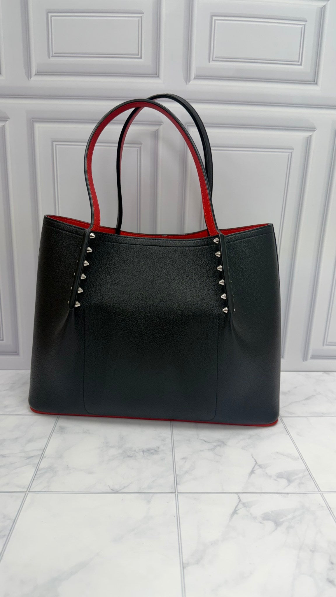 Christian Louboutin Black Leather Cabarock Tote