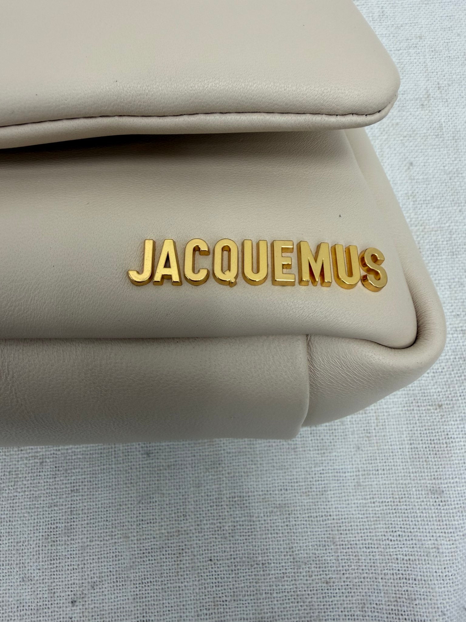 LIKE NEW - Jacquemes Beige Leather Le Bambimou 2Way Bag