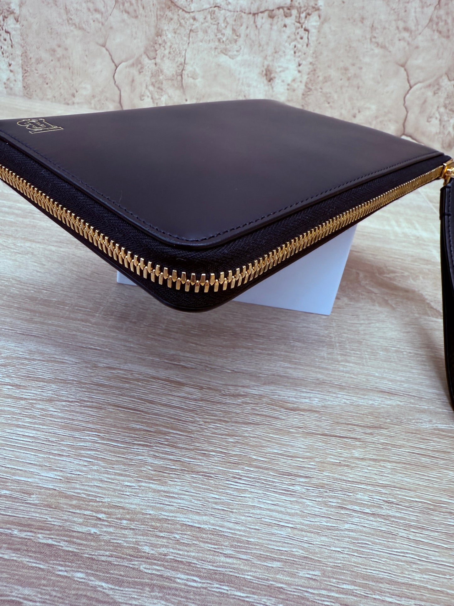 BRAND NEW- Burberry Black Leather Wallet Clutch