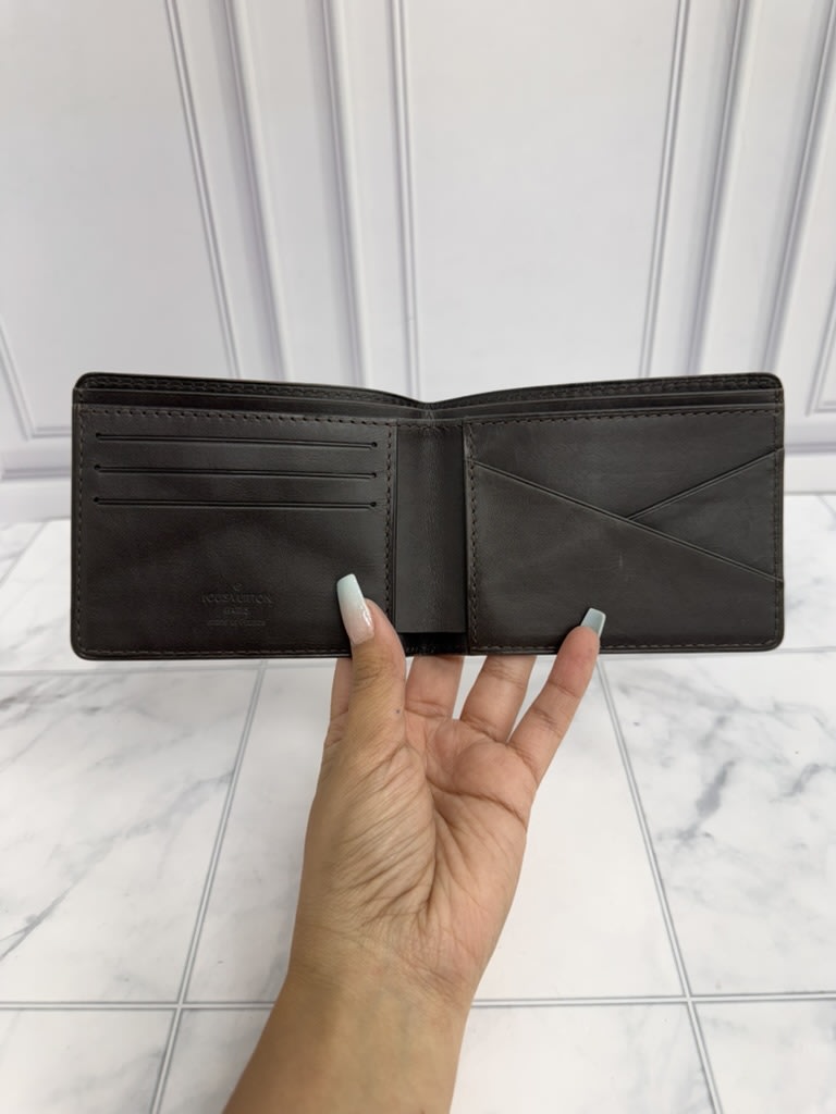 Louis Vuitton Brown Leather Perforated Bifold Wallet