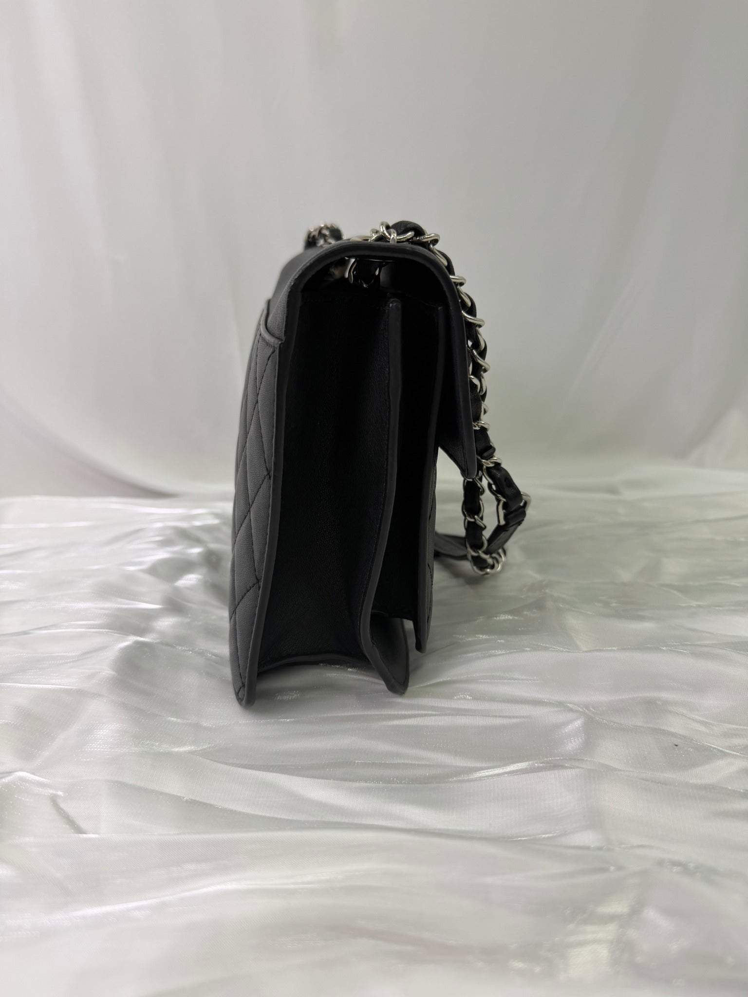 Chanel Black Calfskin CC Box Flap Shoulder Bag