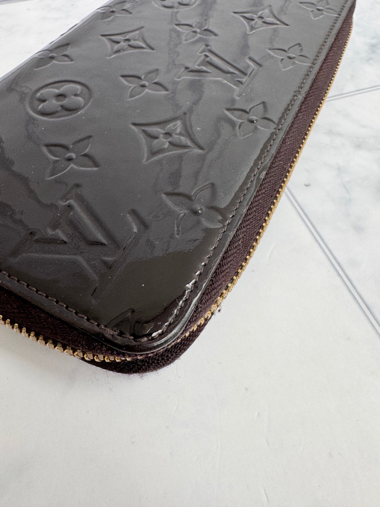 Louis Vuitton Burgundy Monogram Vernis Long Zippy Wallet