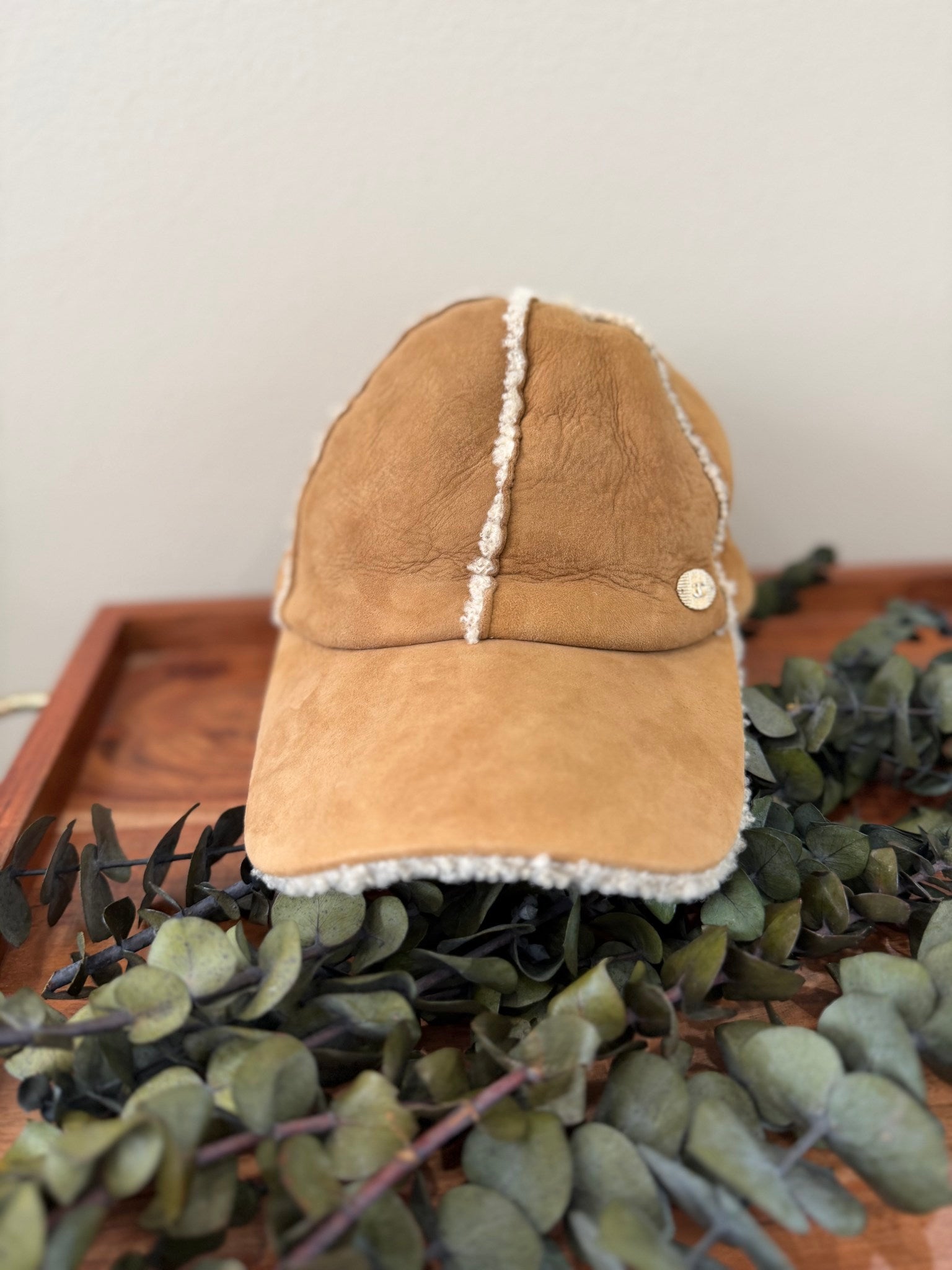 Chanel Tan Suede Shearling Hat