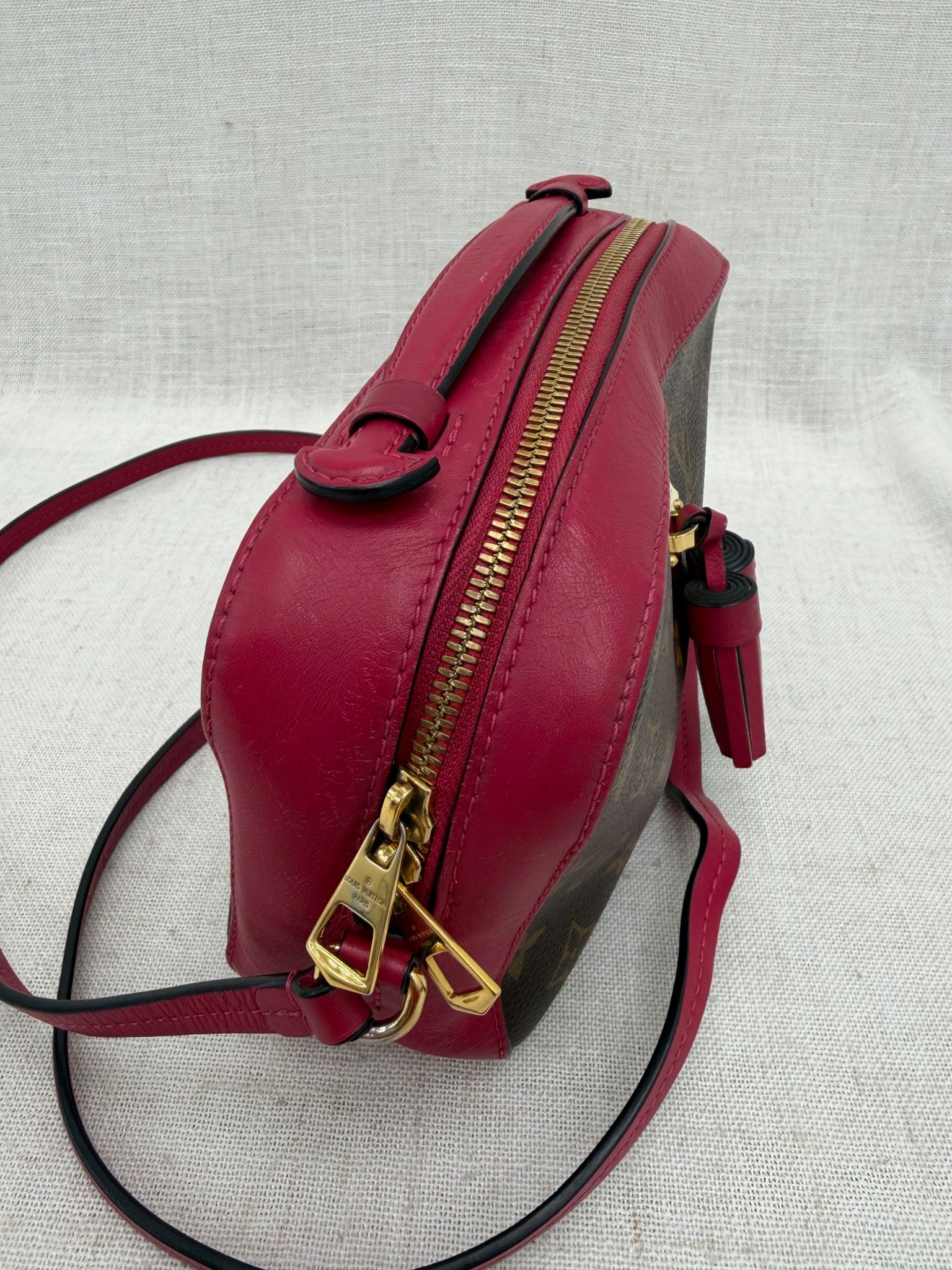 Louis Vuitton Monogram & Fuchsia Leather Saintonge Crossbody Bag