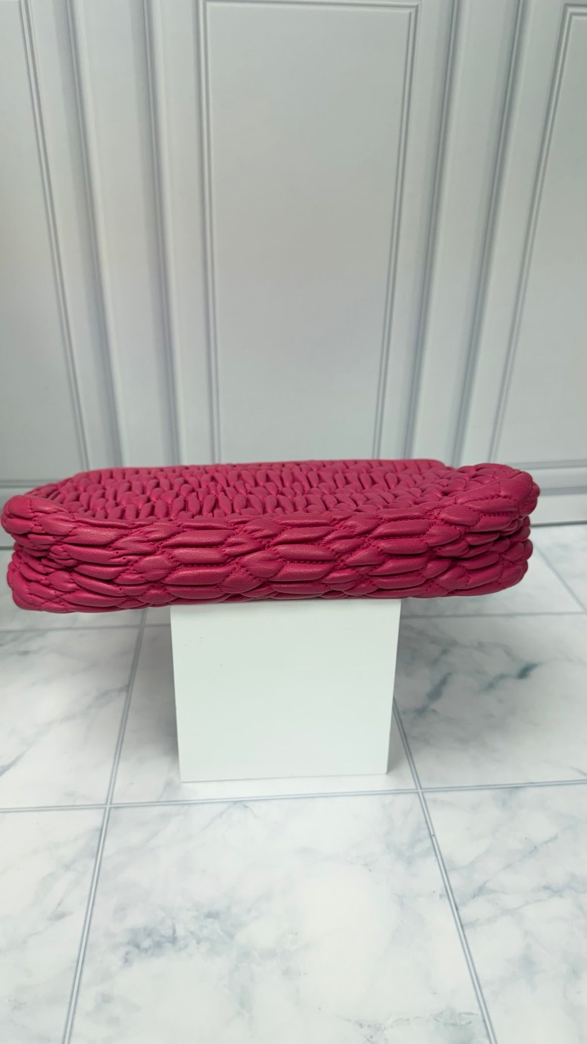 Miu Miu Hot Pink Nappa Leather Clutch