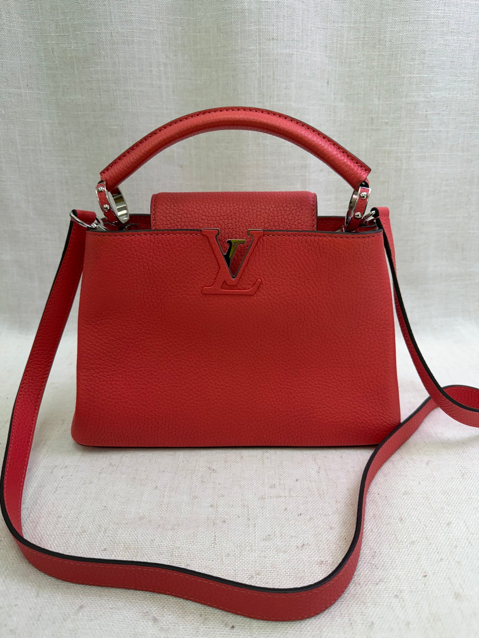 Louis Vuitton Coral Taurillion Leather Capucines BB