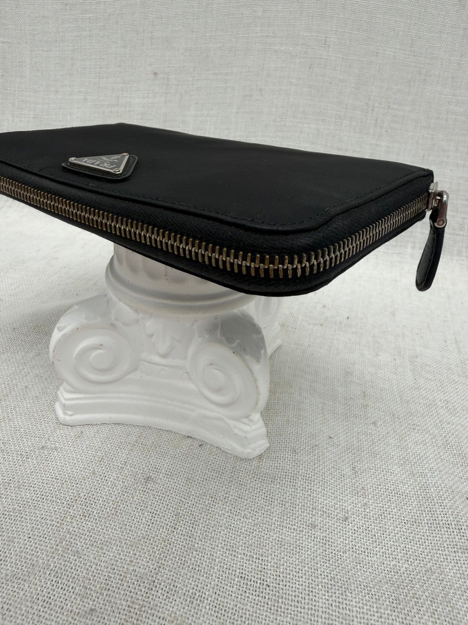Prada Black Nylon Zippy Wallet