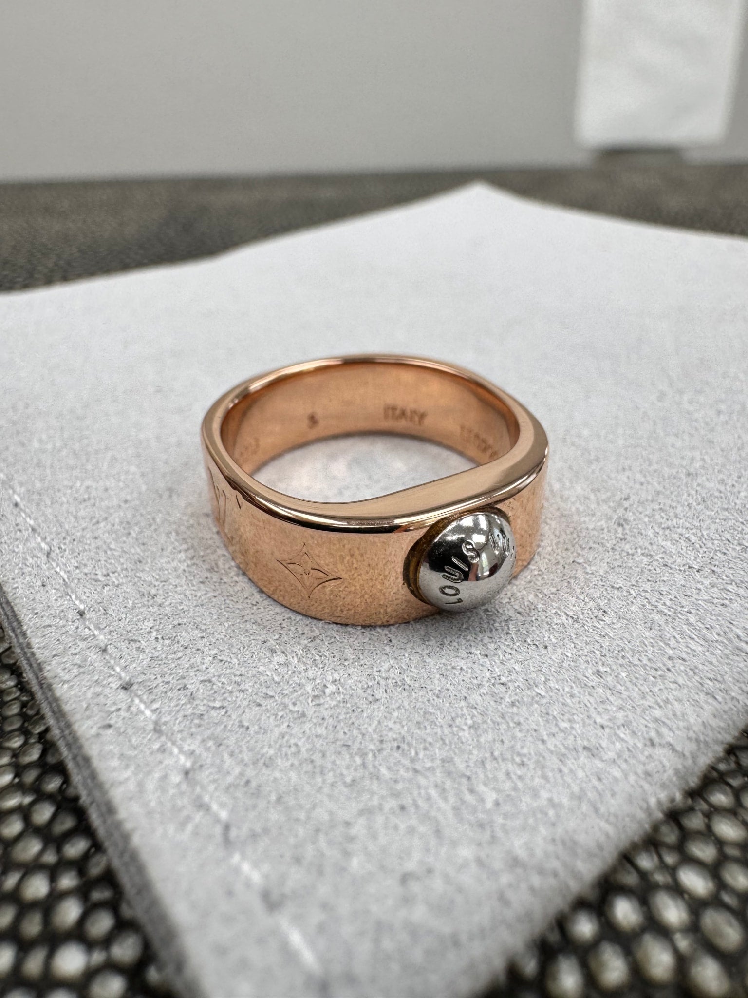 Louis Vuitton Rose Gold Nanogram Ring
