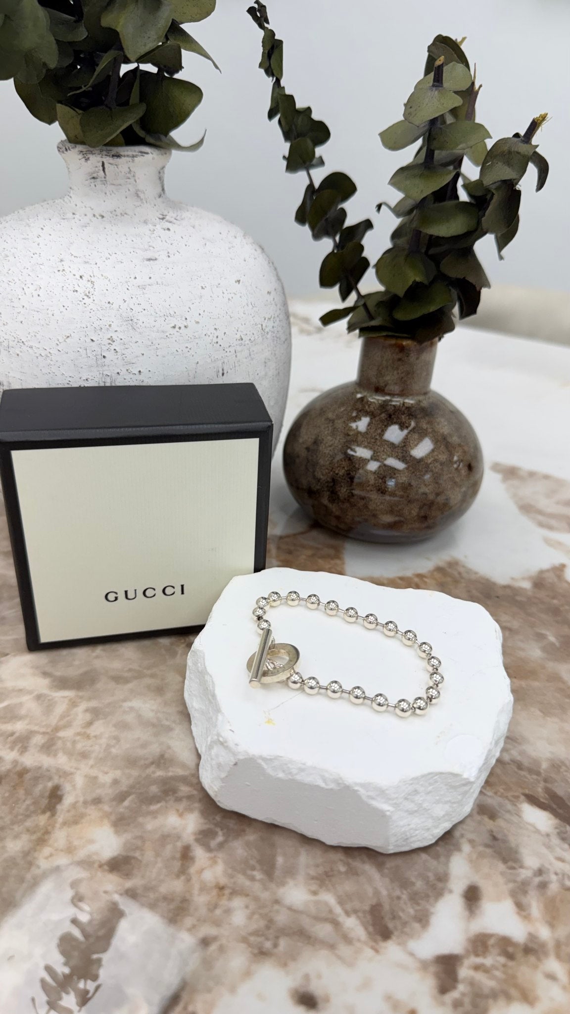 Gucci Sterling Silver Ball Chain Bracelet