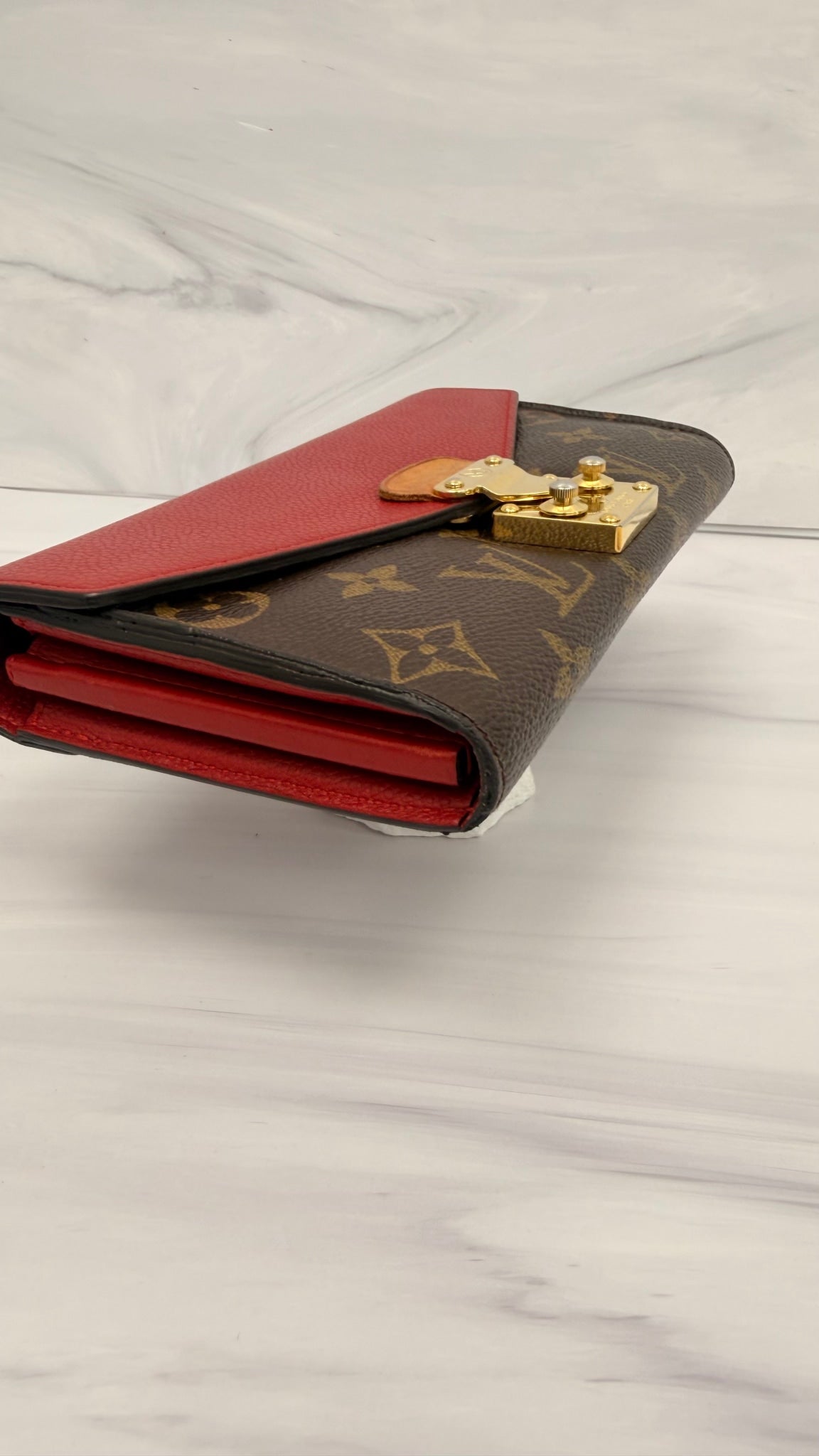 Louis Vuitton Red Monogram Pallas Long Wallet