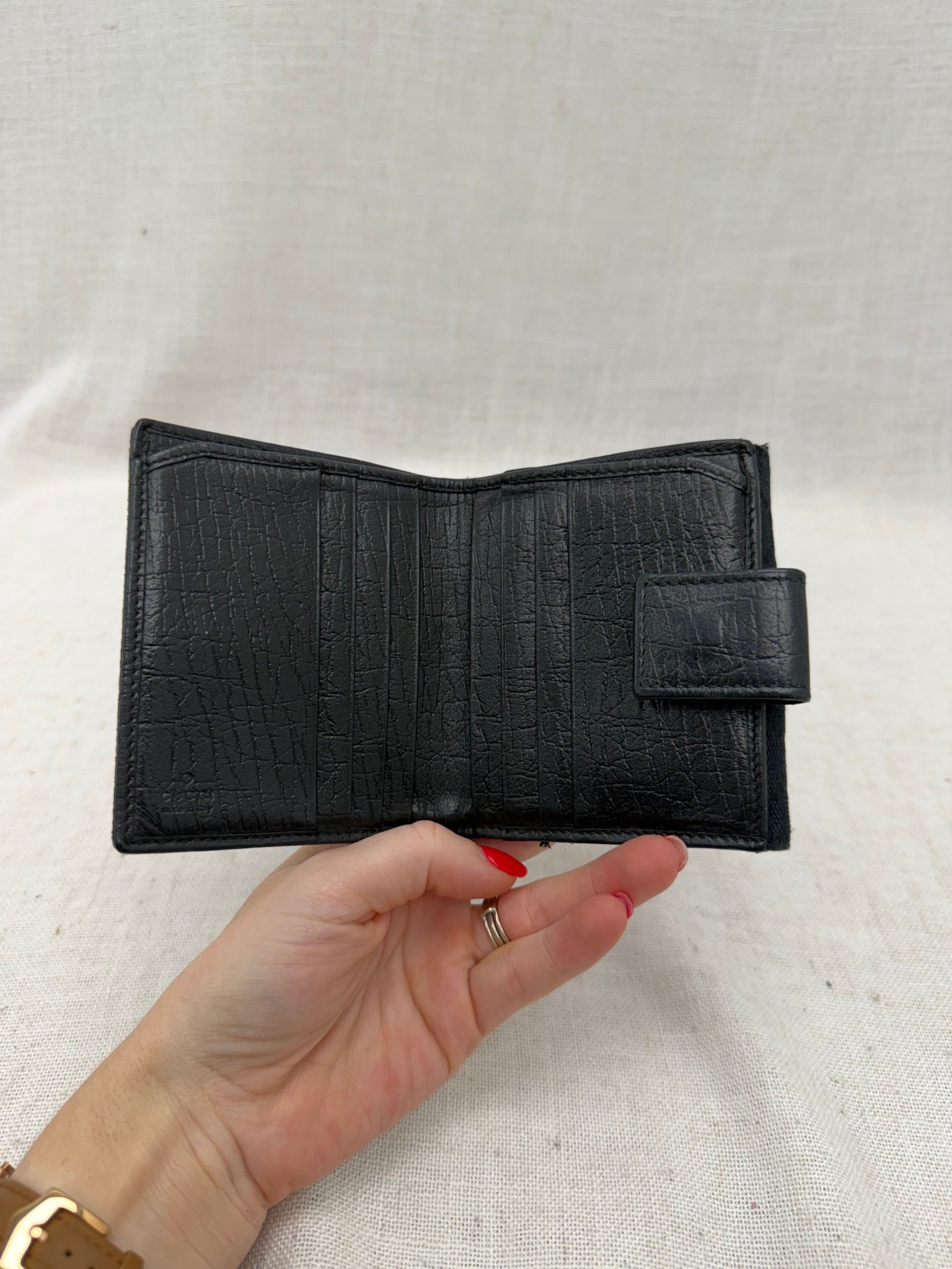 Gucci Black Canvas 1955 Horsebit Compact Wallet