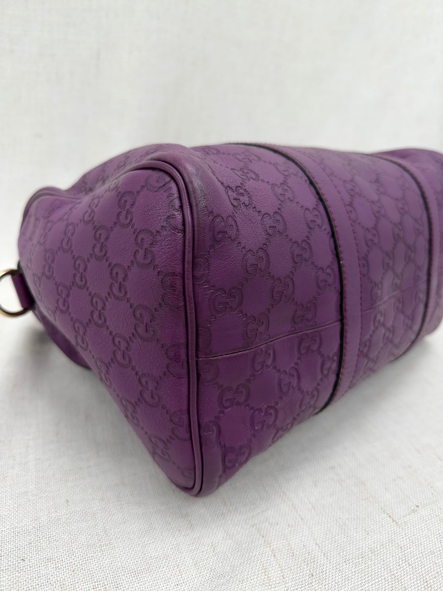 Gucci Purple Guccissima Medium Joy Boston Bag