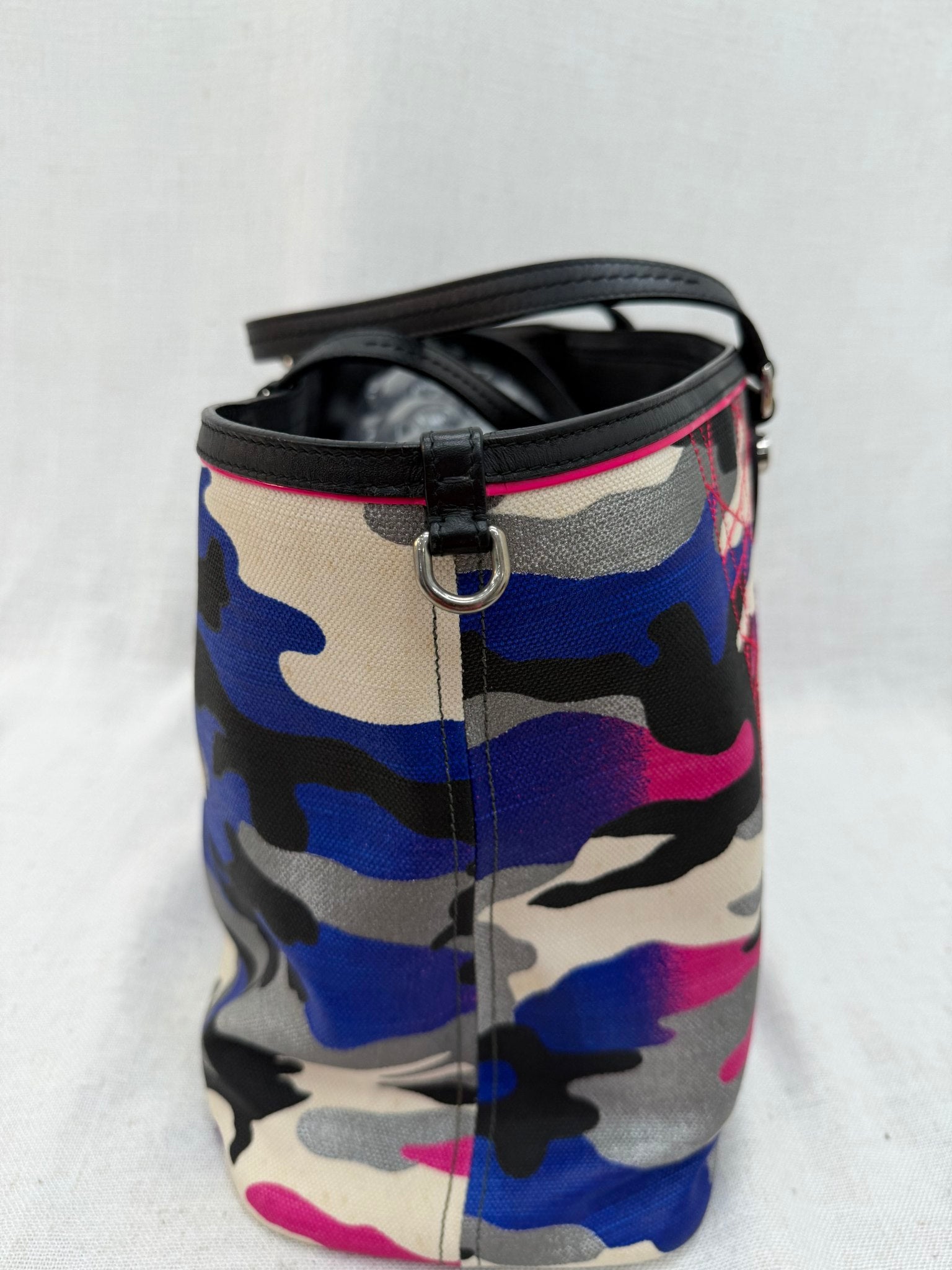 Christian Dior x Anselm Reyle Limited Edition Multicolor Camo Canvas Medium Open Tote Bag