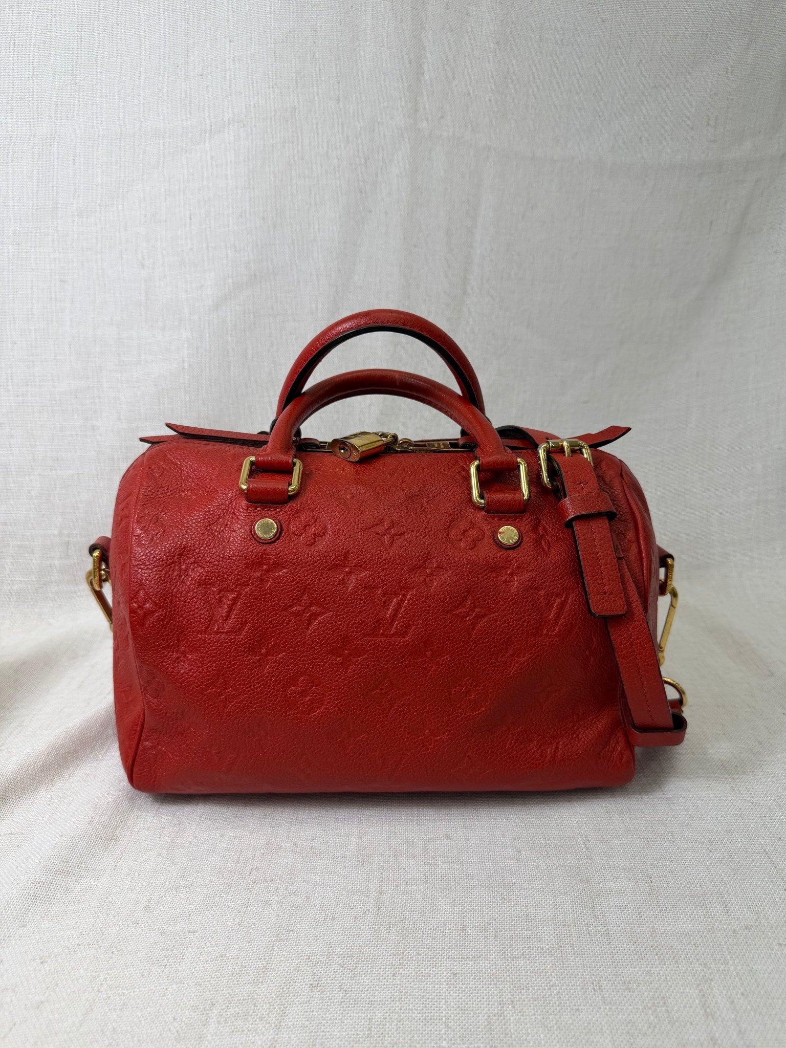 Louis Vuitton Red Empreinte Speedy 25 Bandouliere
