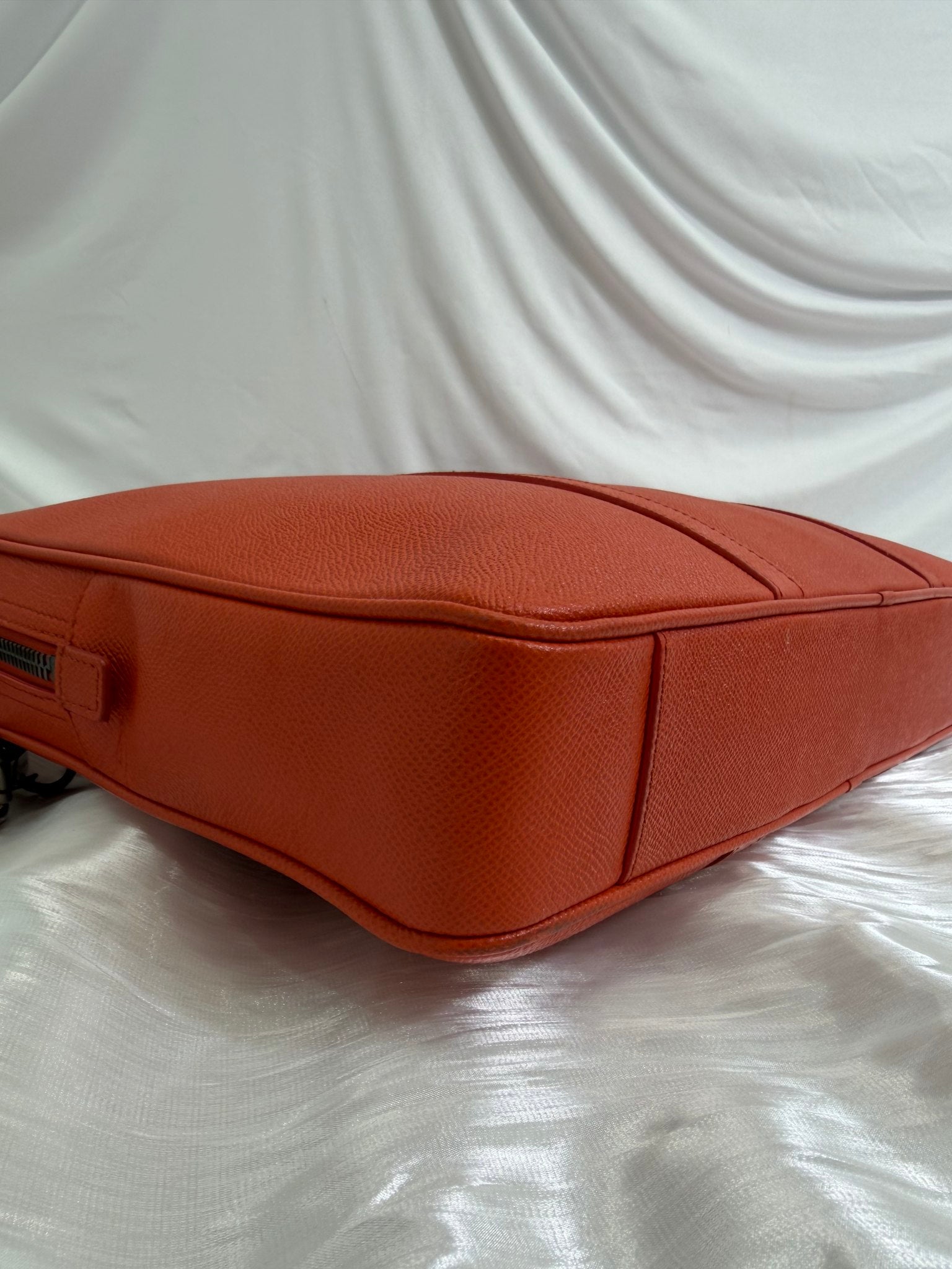 Burberry Orange Leather Newburg Briefcase