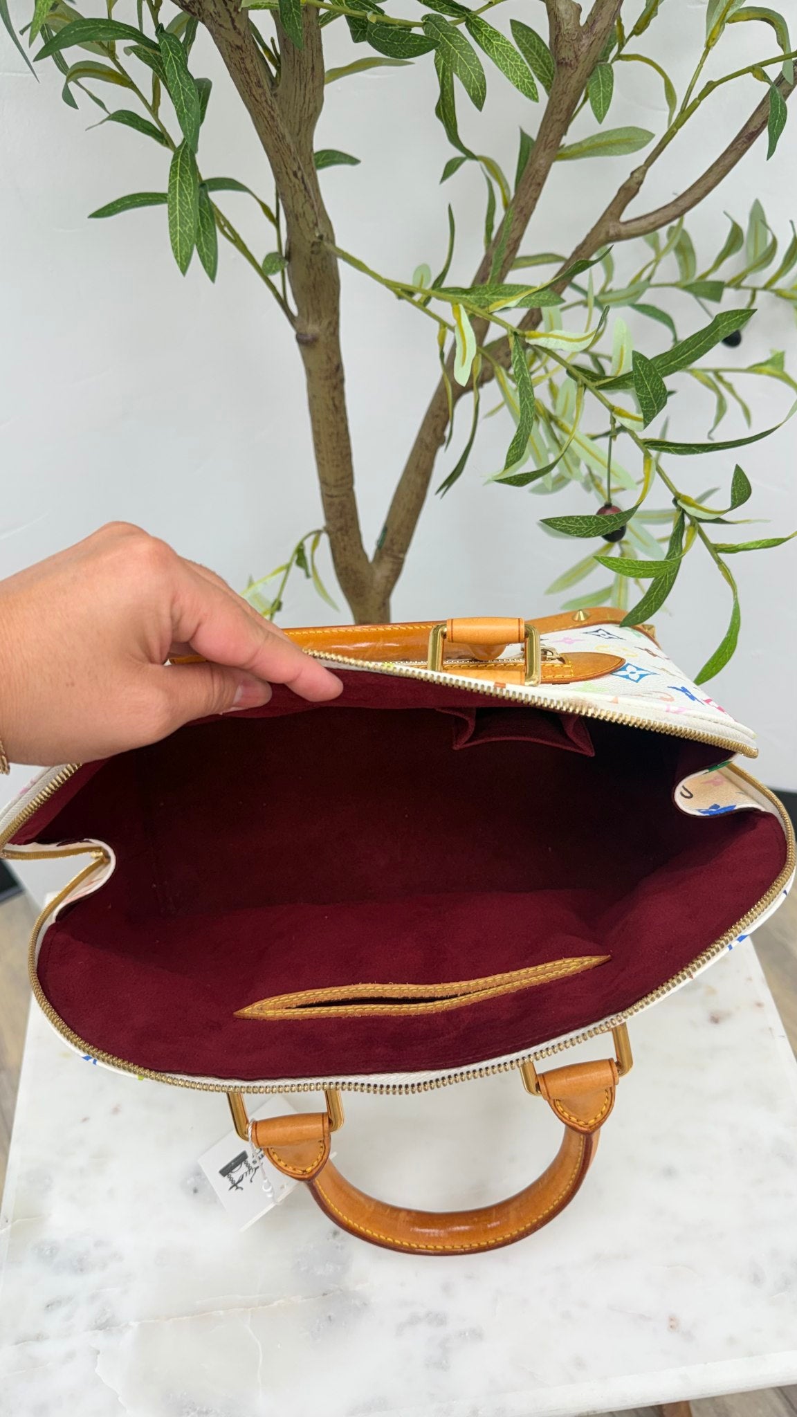 Louis Vuitton White Multicolor Monogram Alma PM Handbag