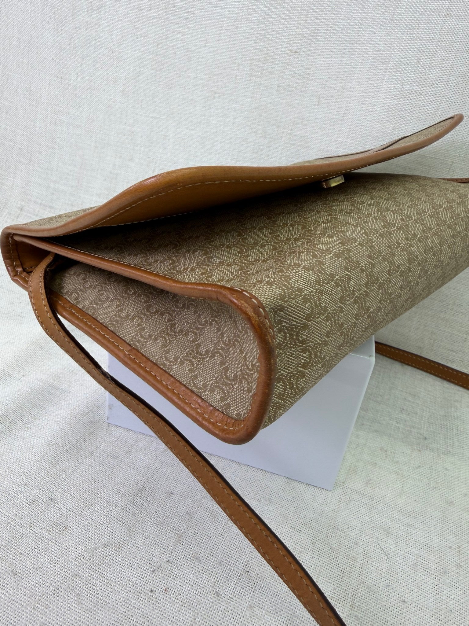 Celine Vintage Macadam Coated Canvas Crossbody Bag