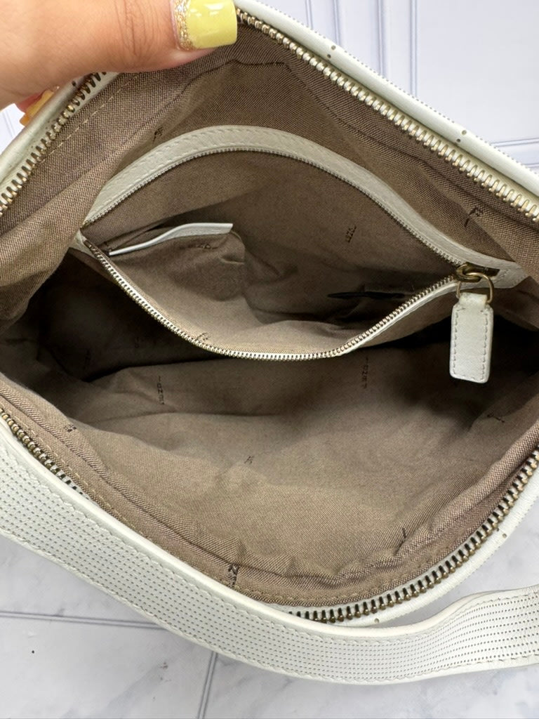 Fendi White Perforated Zucca Leather Shoulder Bag