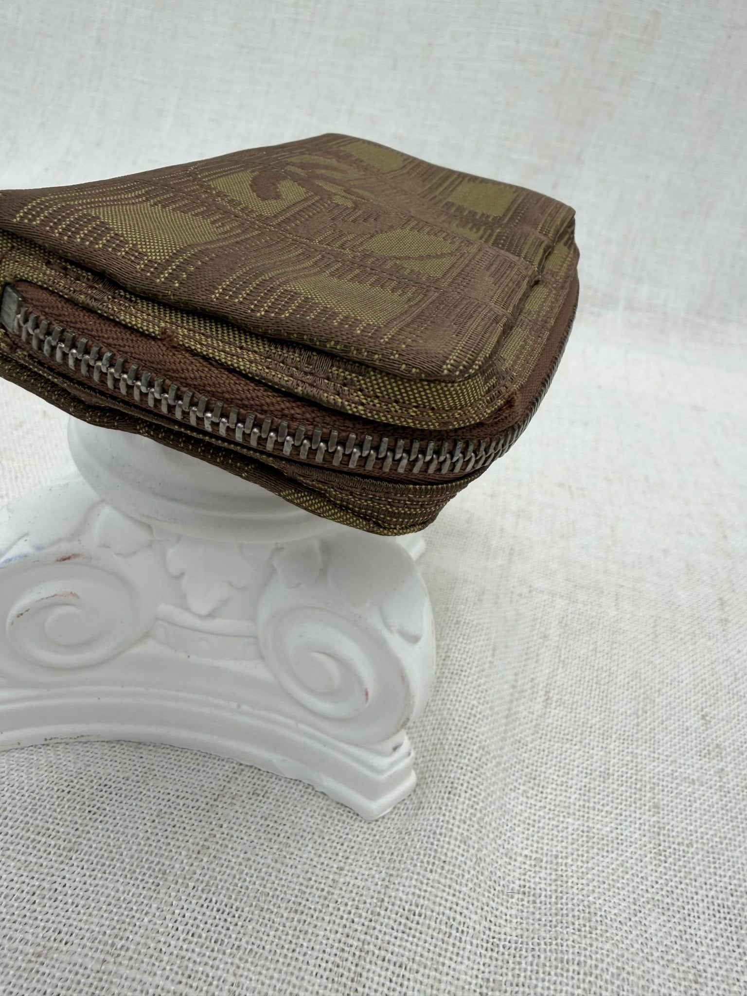 Channel Brown Travel Line Canvas Key Pouch