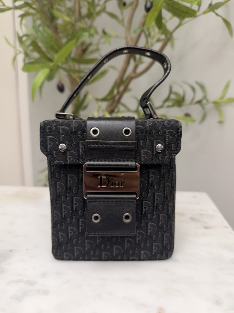 Dior Black Canvas Trotter Bag