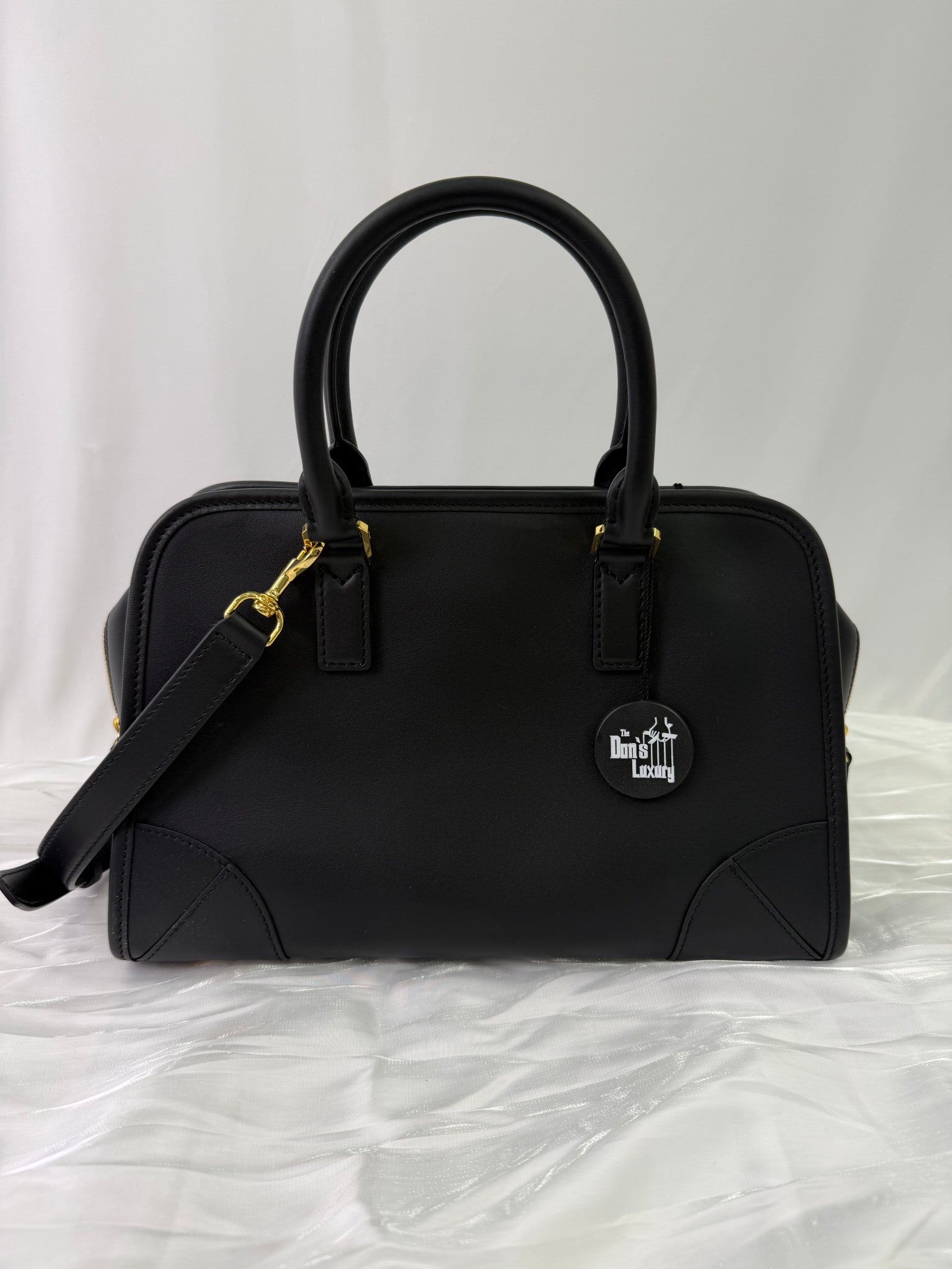 BRAND NEW- MCM Black Leather Aren Boston Bag