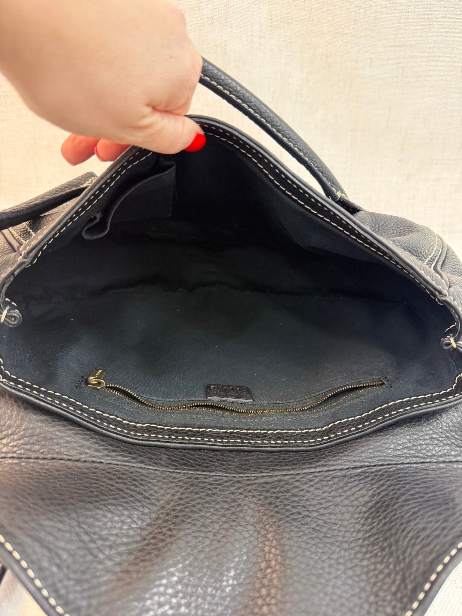 Celine Black Leather Shoulder Bag