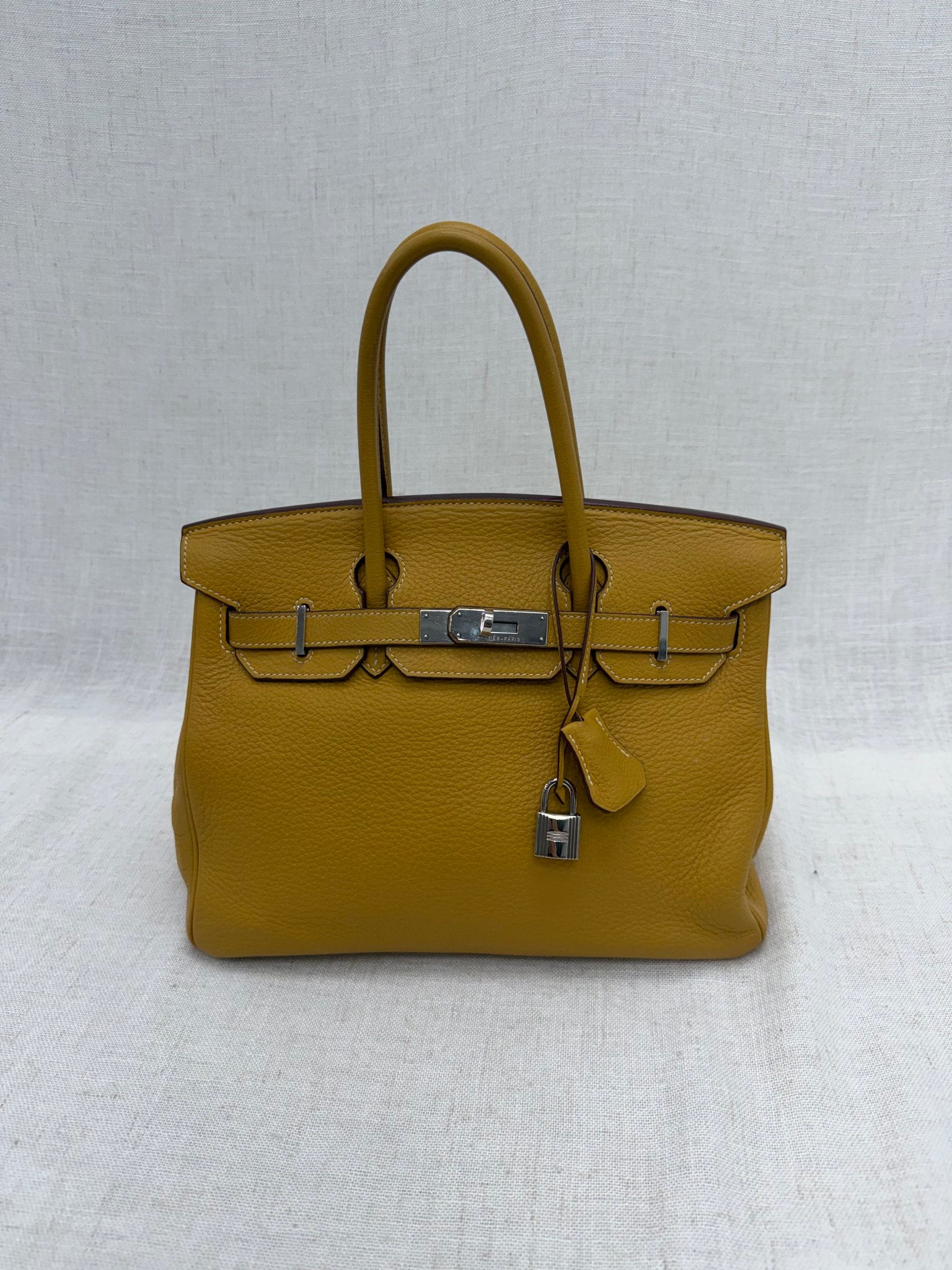 Hermes Natural Sable Taurillon Clemence Birkin 30