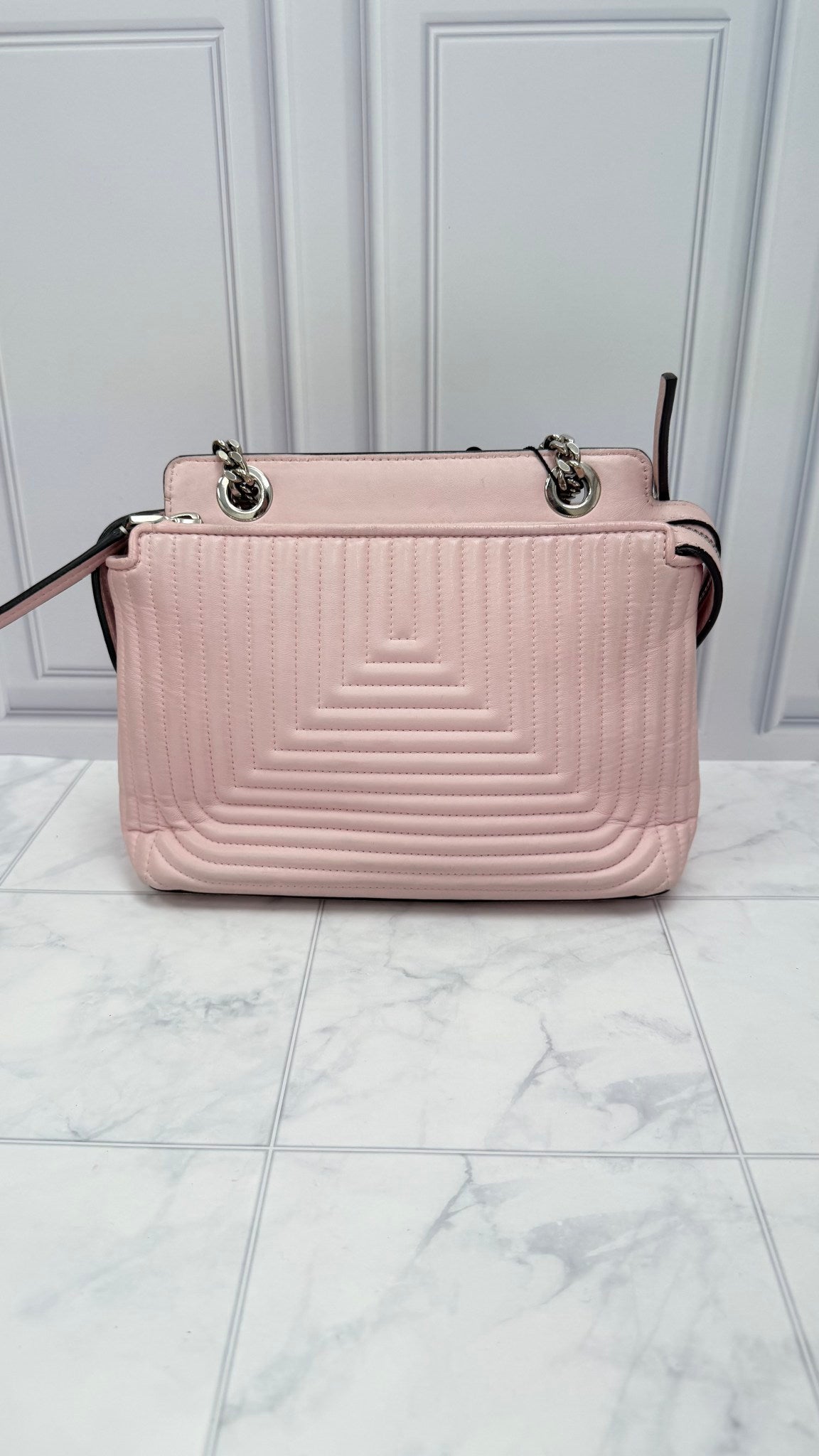 Fendi Pink Quilted Leather Small Dotcom Click Shoulder Bag