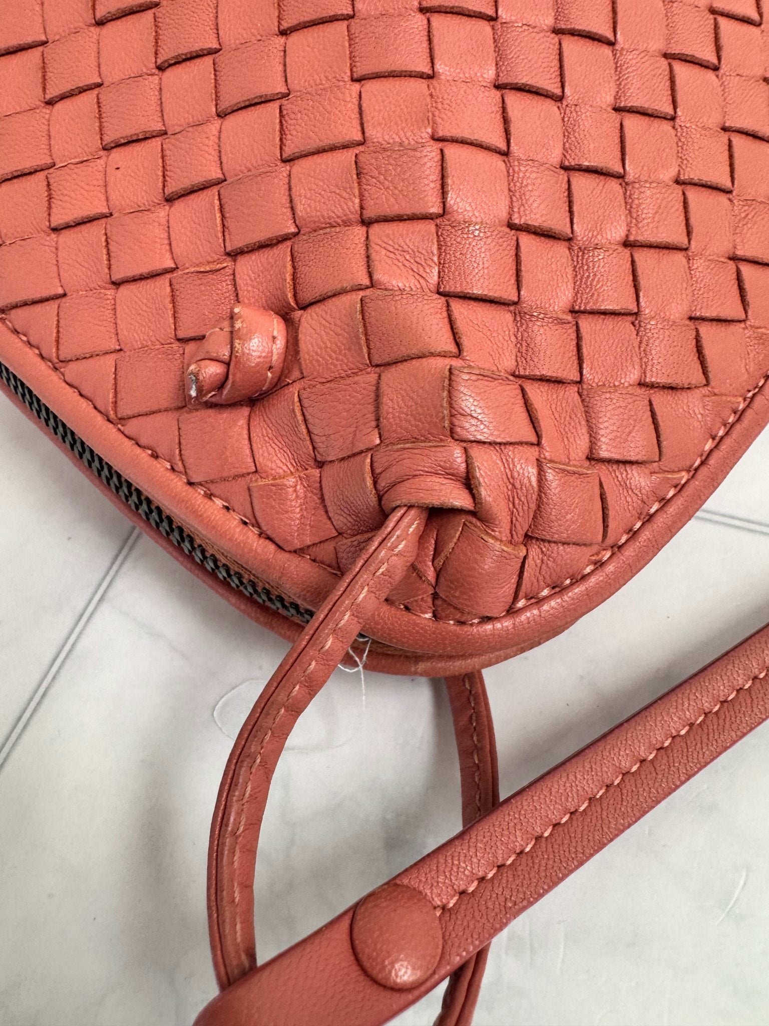 Bottega Veneta Pink Intrecciato Leather Crossbody Bag