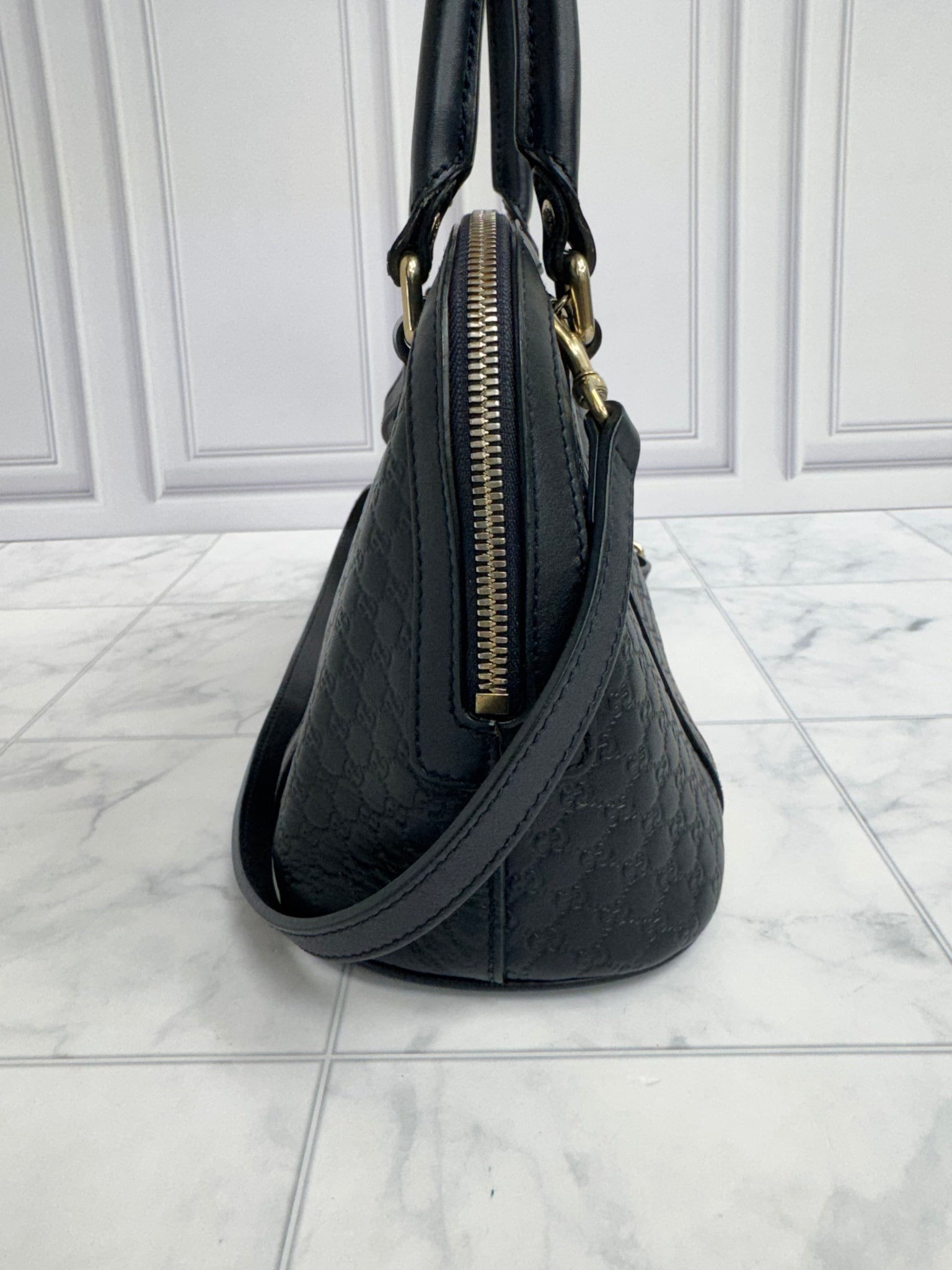 Gucci Dark Navy Microguccissima Leather Mini Dome 2Way Bag