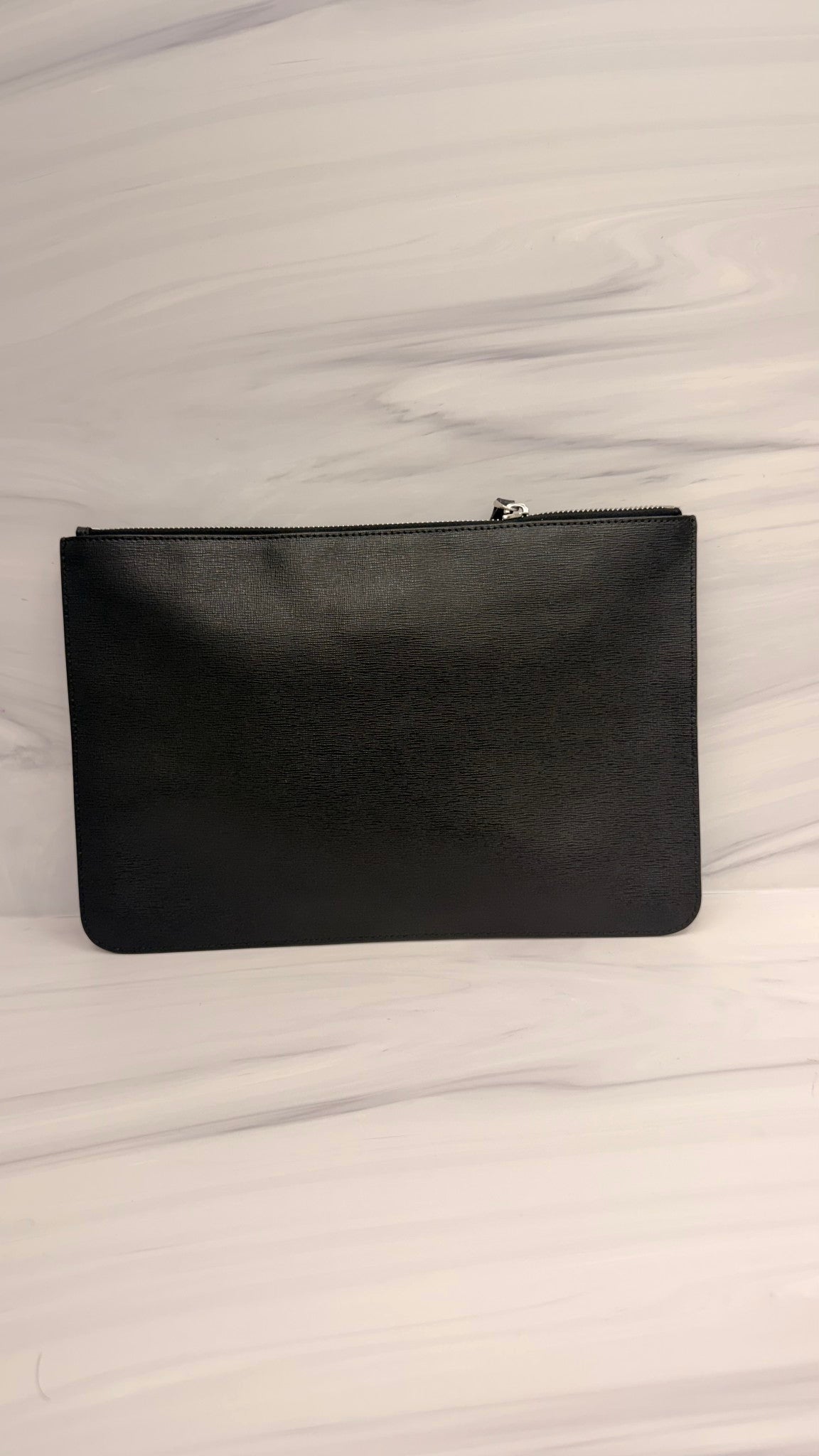 LIKE NEW - Fendi Black Saffiano Leather Karlito Clutch