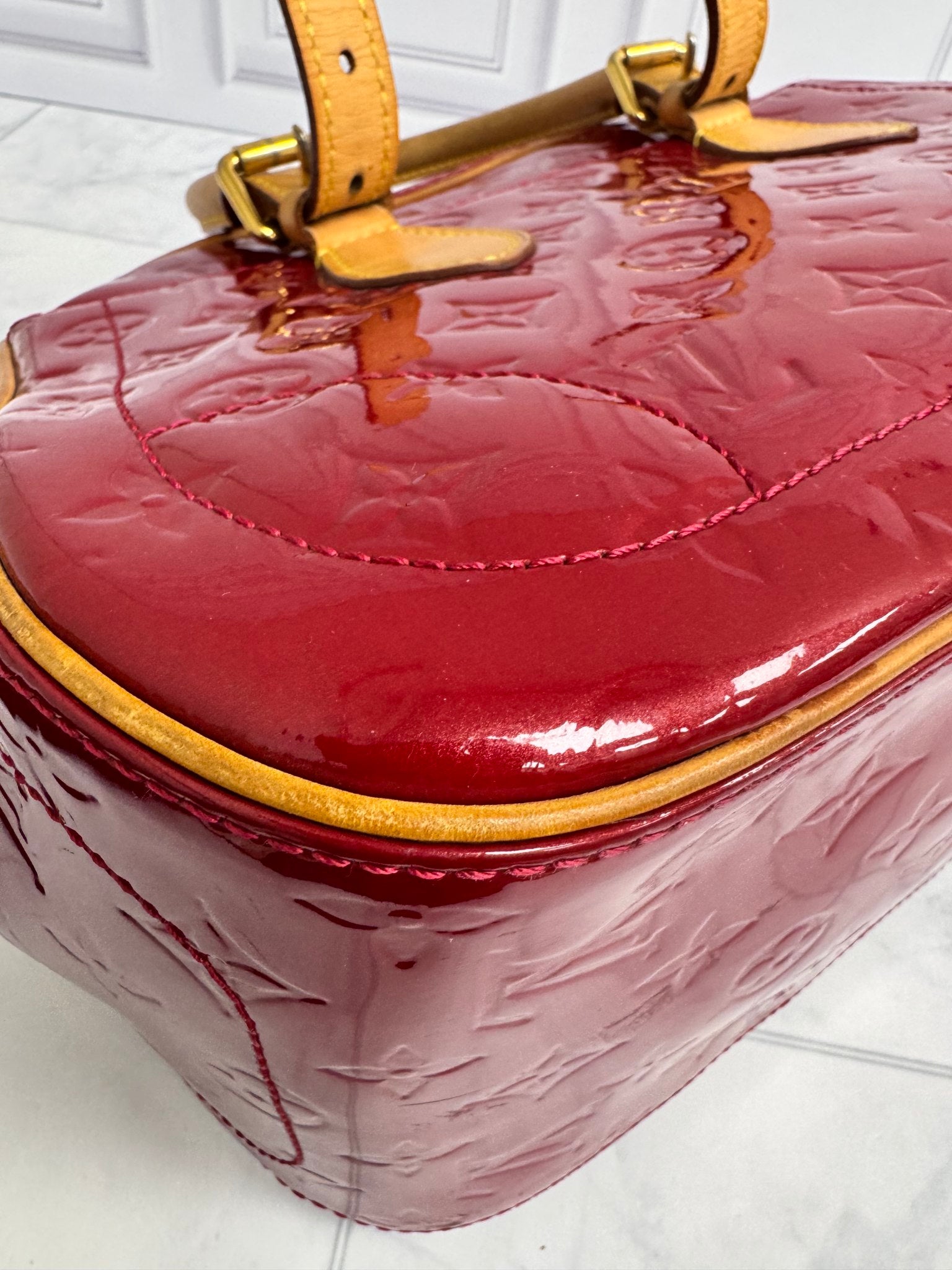 Louis Vuitton Dark Red Vernis Summit Drive Bag