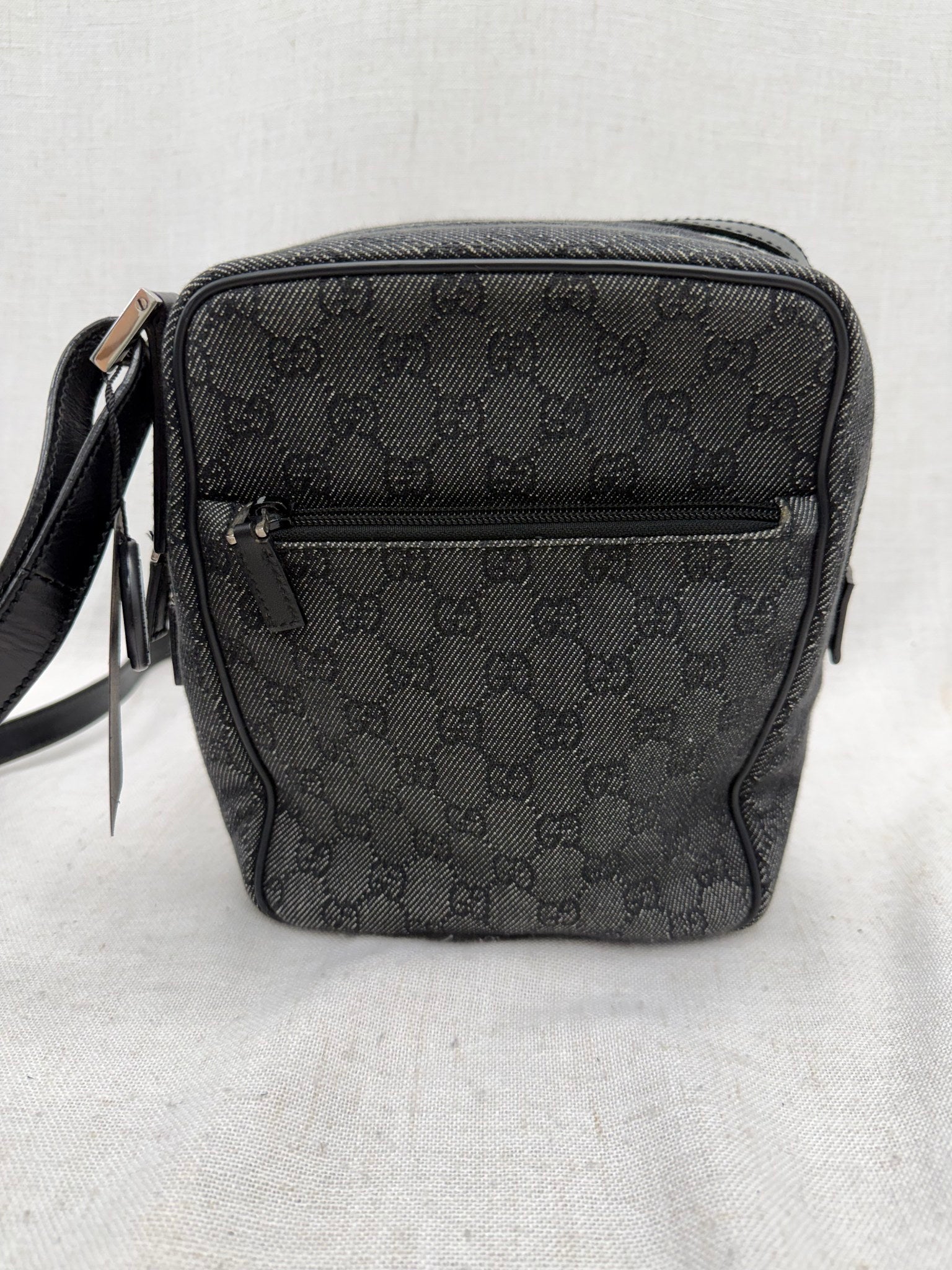 Gucci Black GG Jacquard Messenger Crossbody
